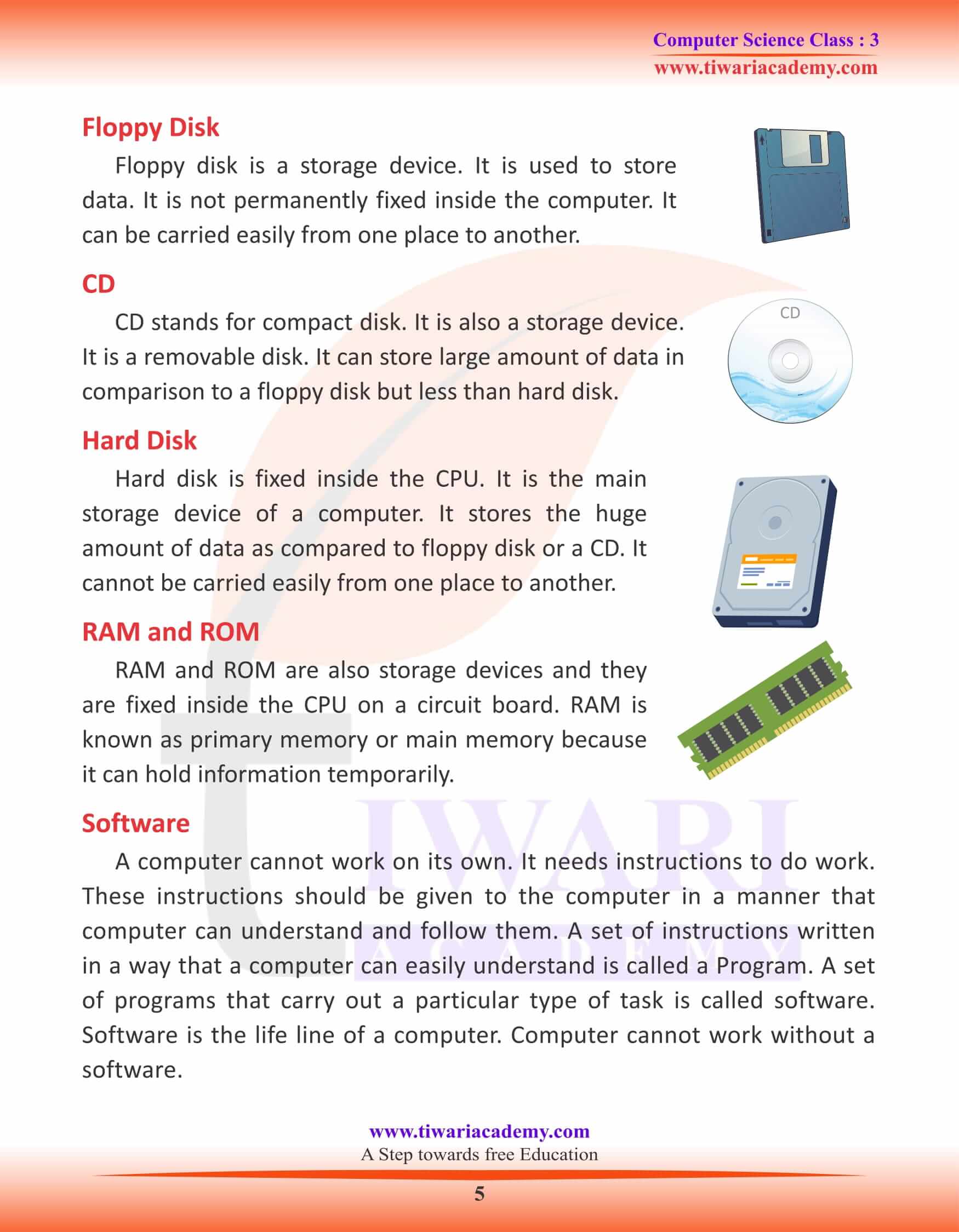 NCERT Solutions for Class 3 Computer Science Chapter 2 Study Material