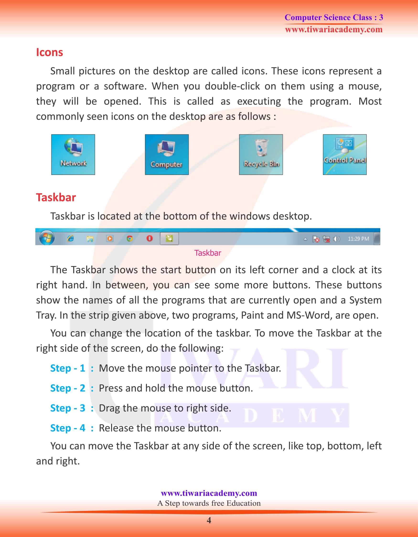 NCERT Solutions for Class 3 Computer Science Chapter 4 Study Material