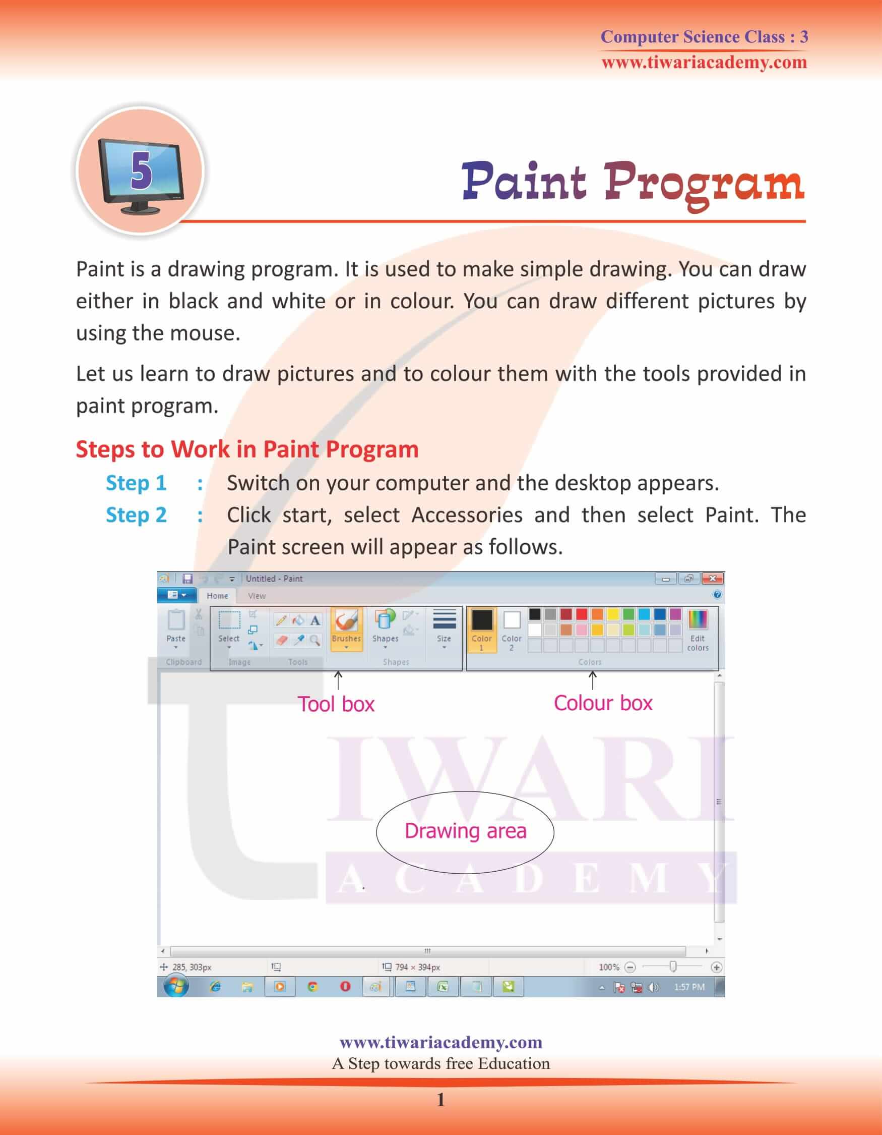 NCERT Solutions for Class 3 Computer Science Chapter 5