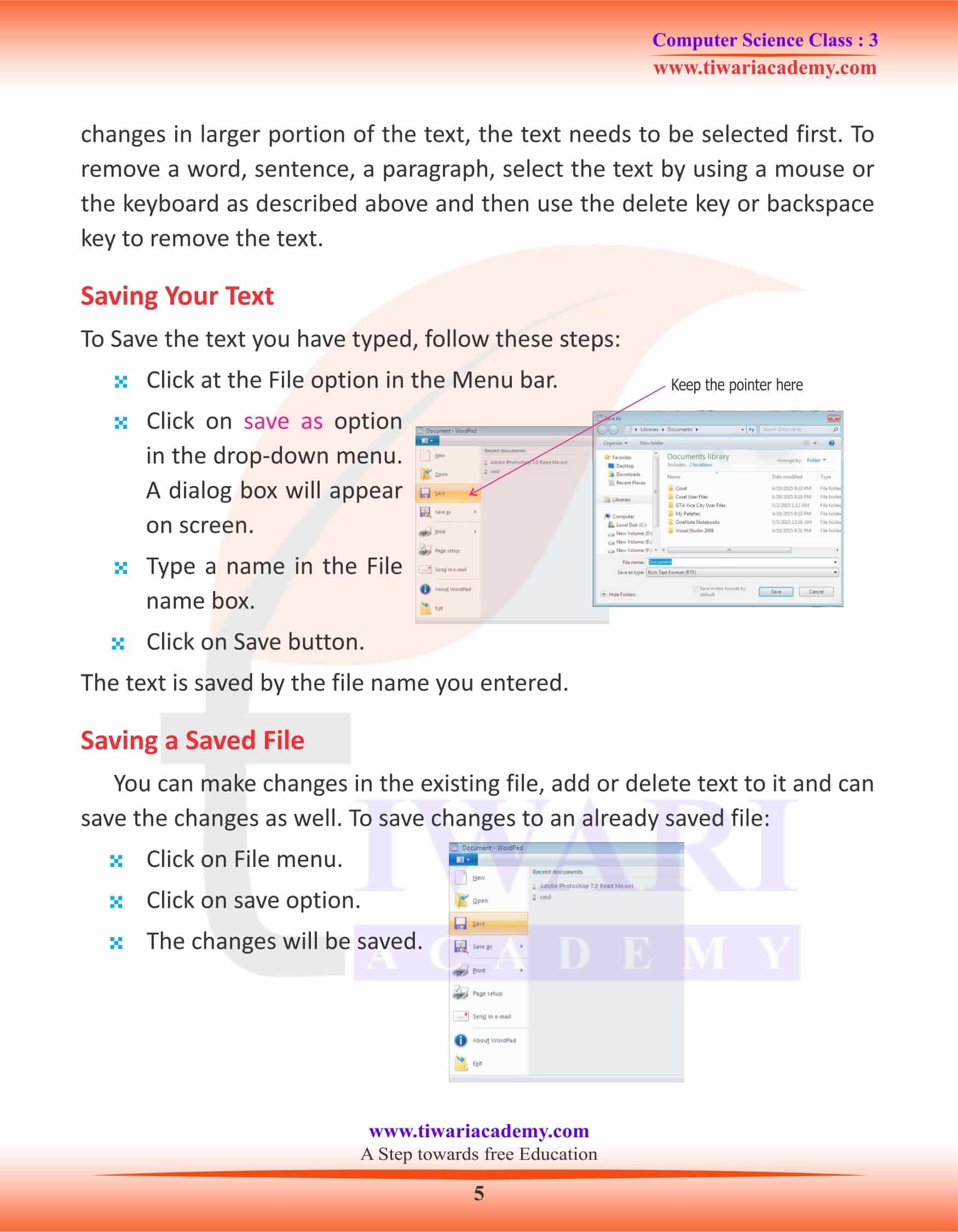 NCERT Solutions for Class 3 Computer Science Chapter 6 Study Material