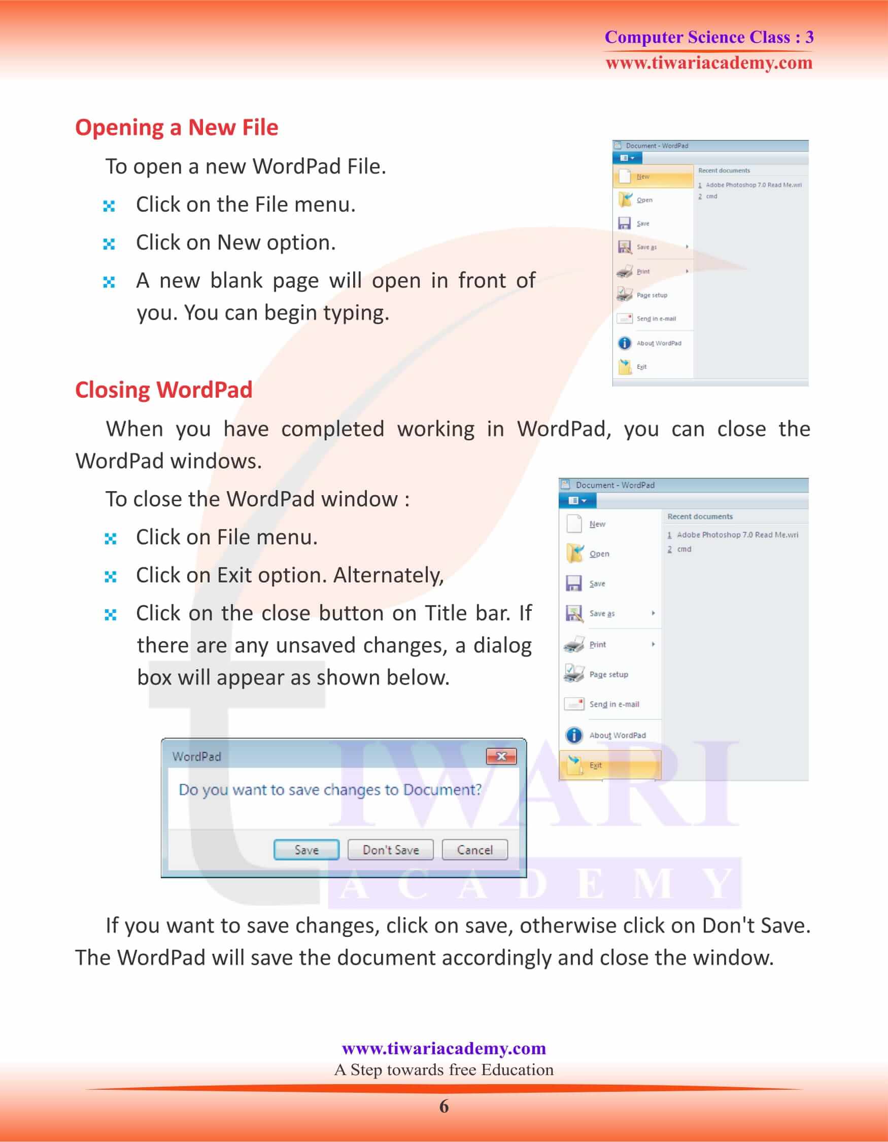 NCERT Solutions for Class 3 Computer Science Chapter 6 Notes