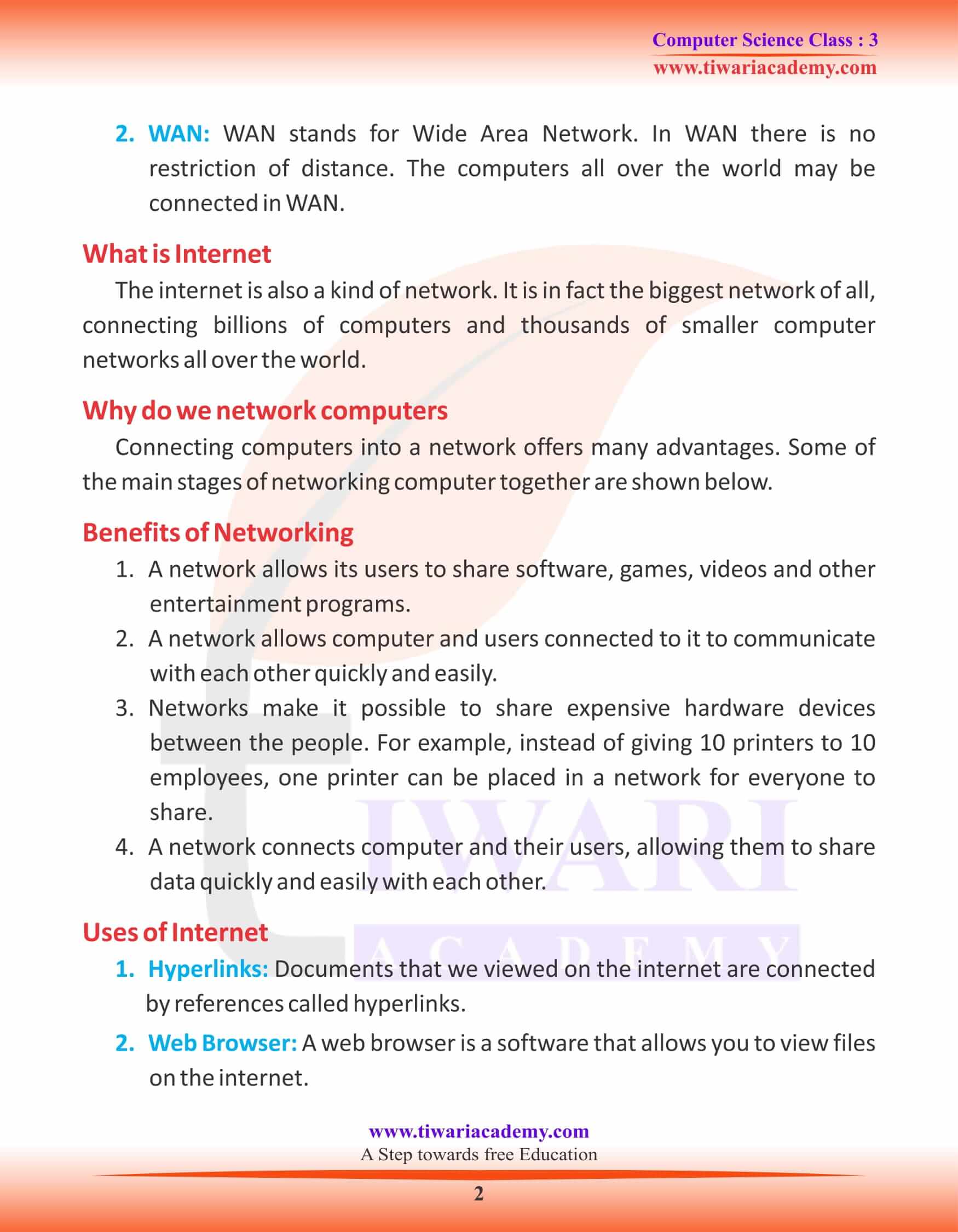 NCERT Solutions for Class 3 Computer Science Chapter 8 Notes