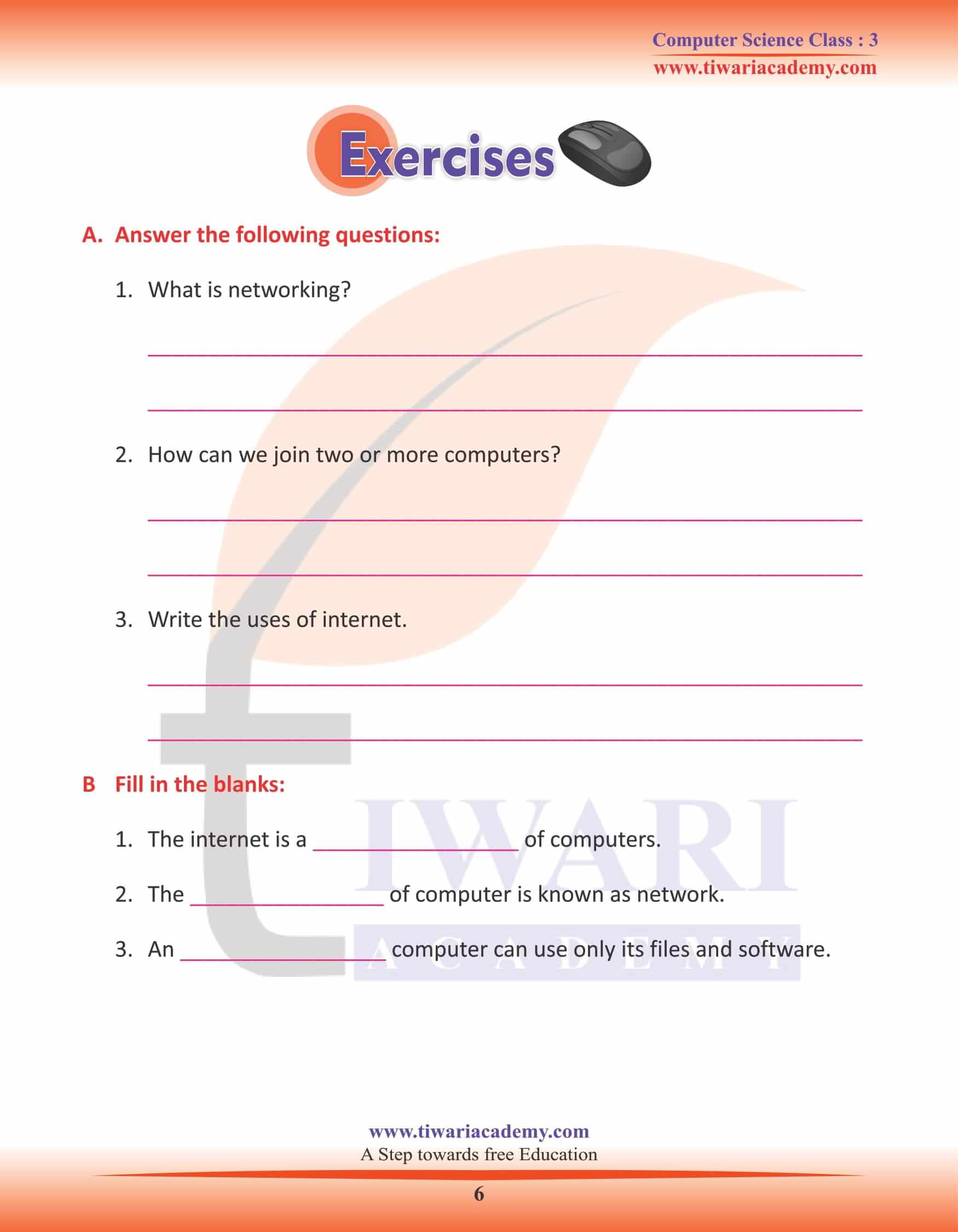 Class 3 Computer Science Chapter 8 Question Answers