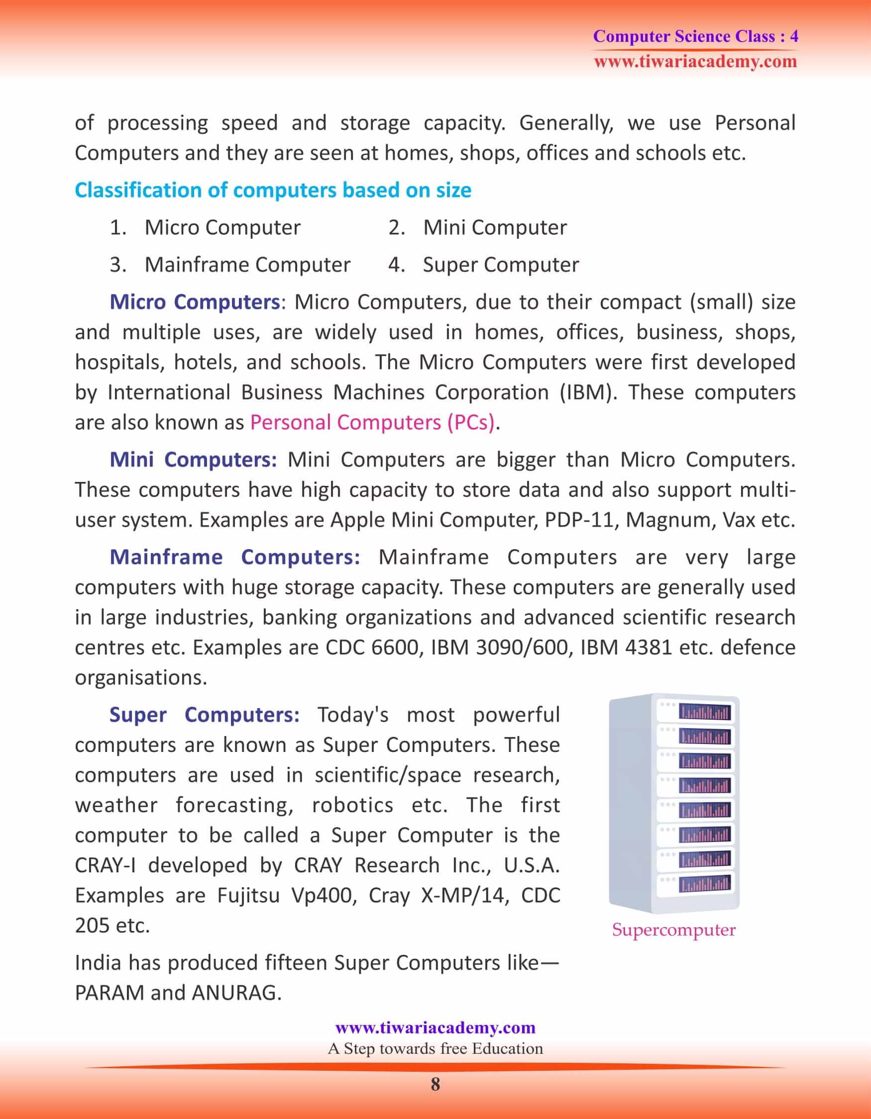 Class 4 Computer Science Chapter 1 Revision