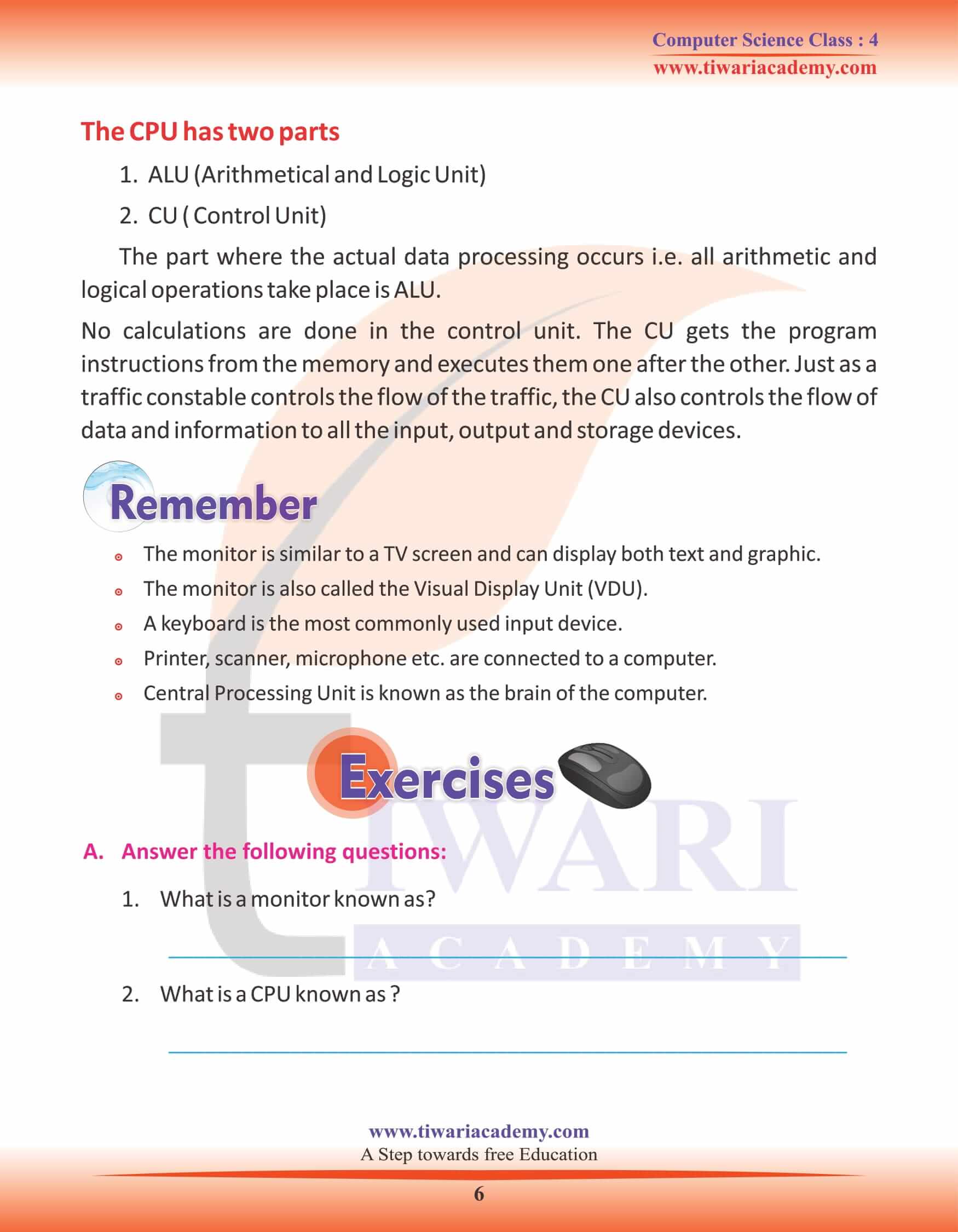 Class 4 Computer Science Chapter 2 Practice Material