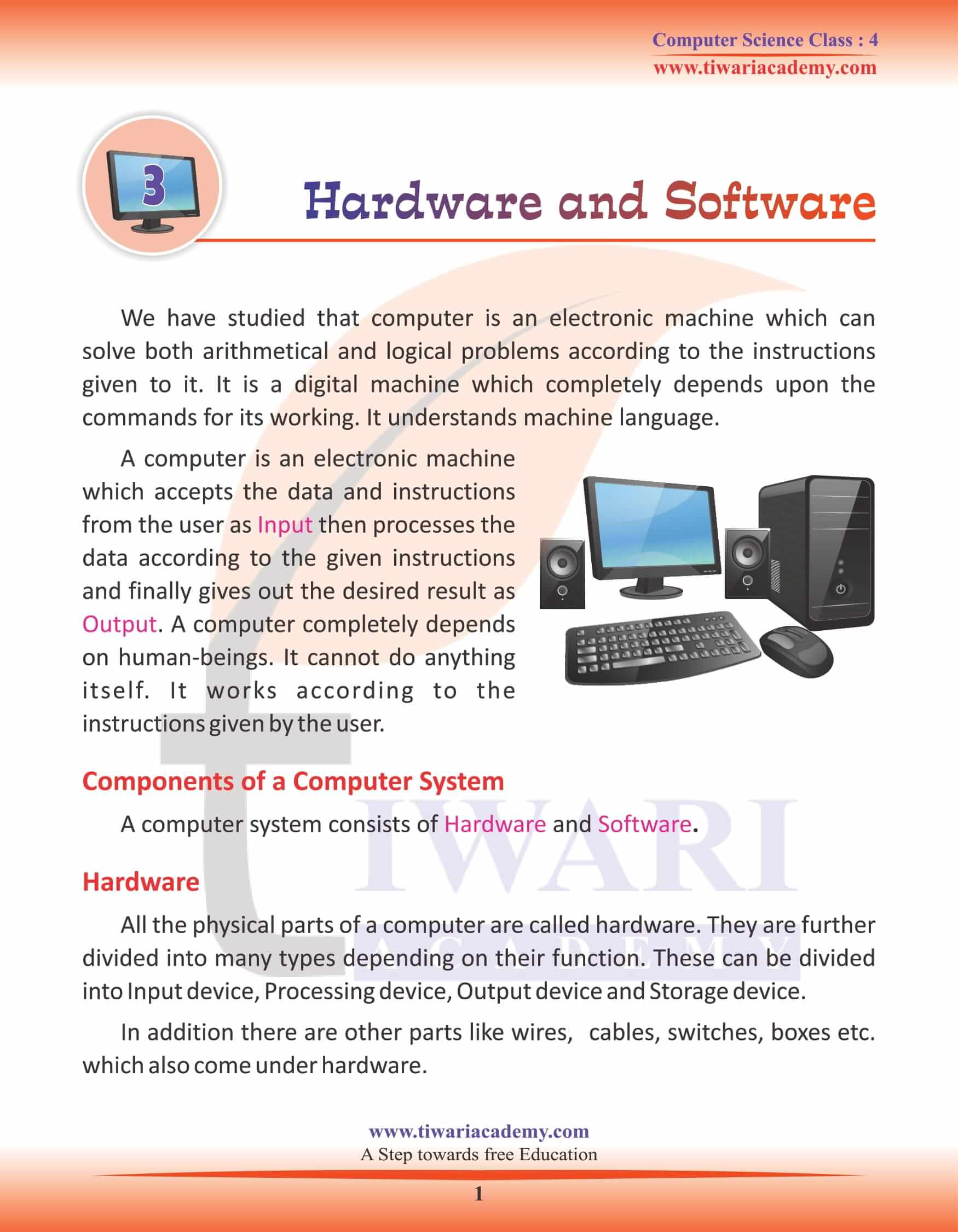 NCERT Solutions for Class 4 Computer Science Chapter 3