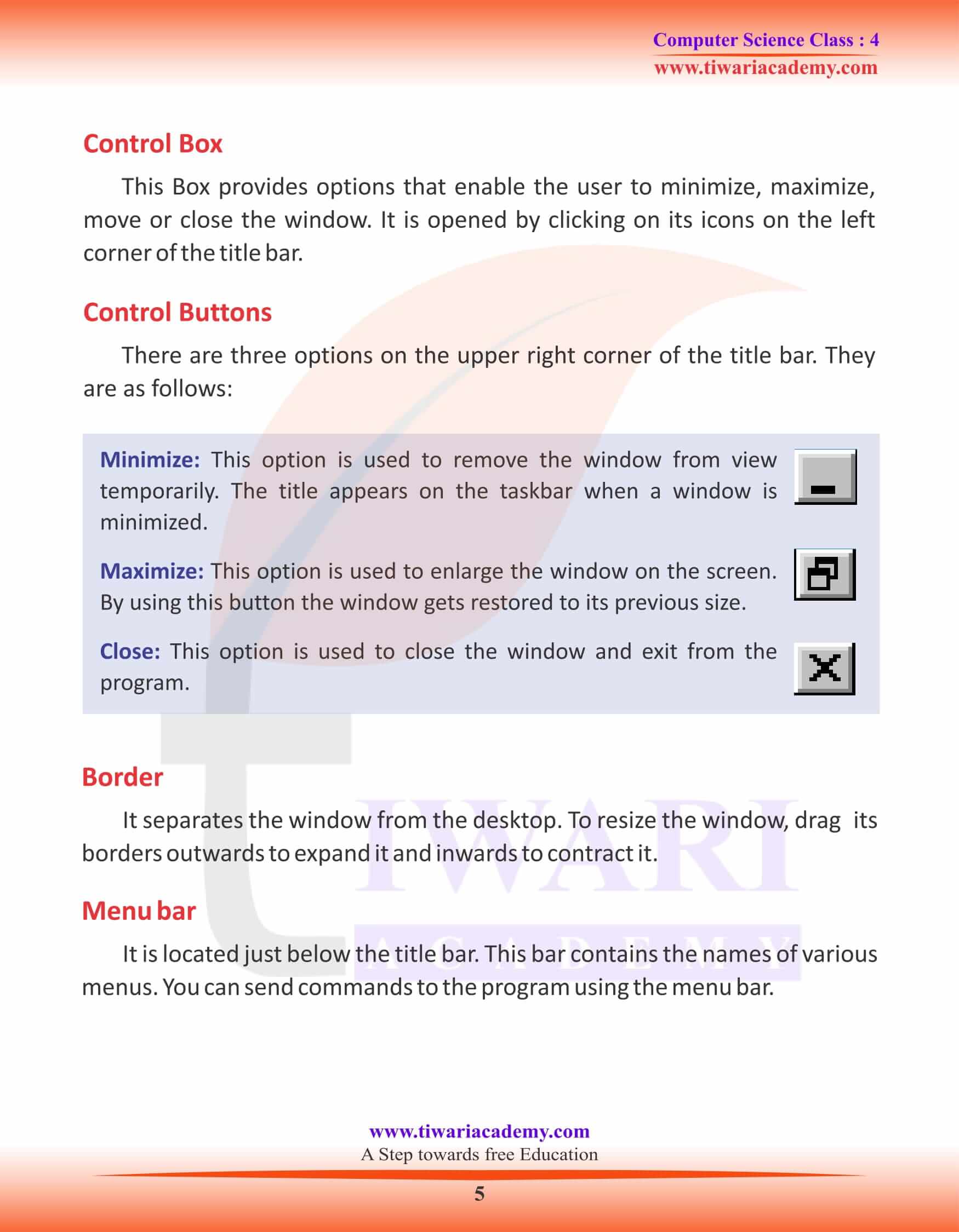 Class 4 Computer Science Chapter 4 Study Material