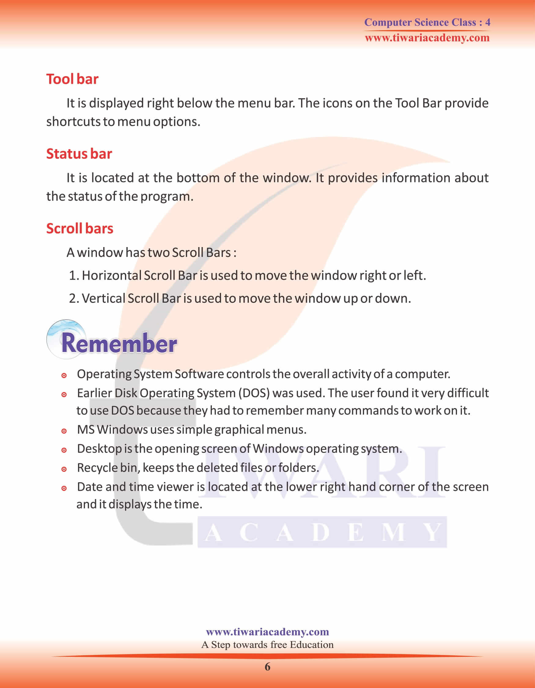 Class 4 Computer Science Chapter 4 Revision