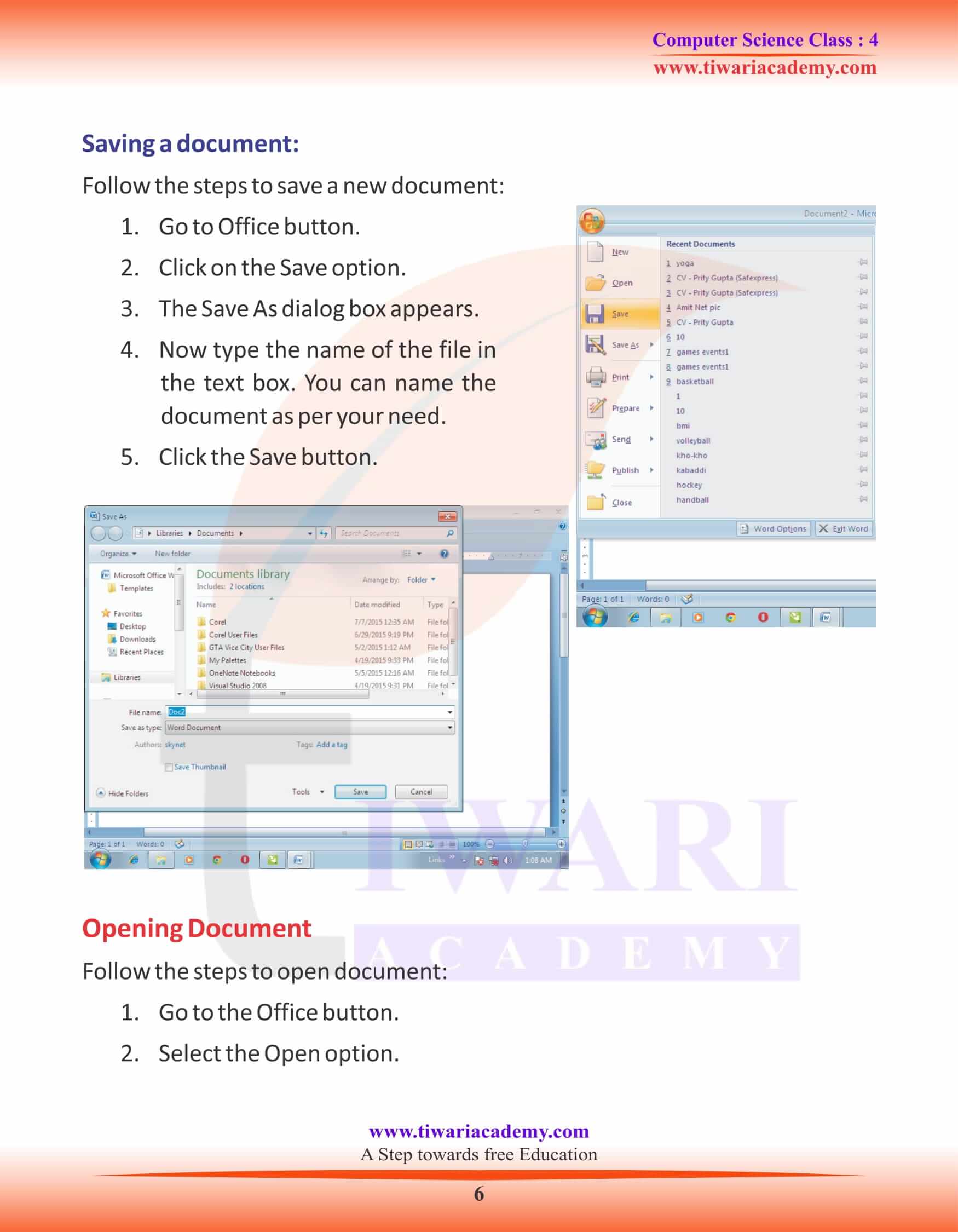 Class 4 Computer Science Chapter 7 Revision