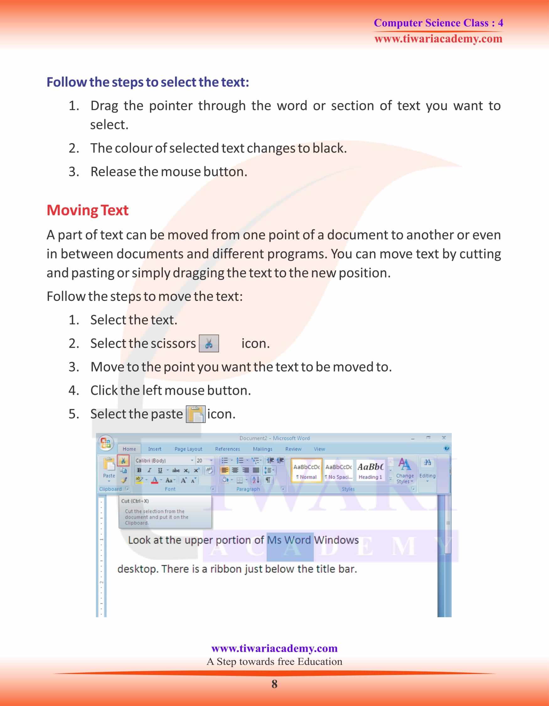 Class 4 Computer Science Chapter 7 Worksheets