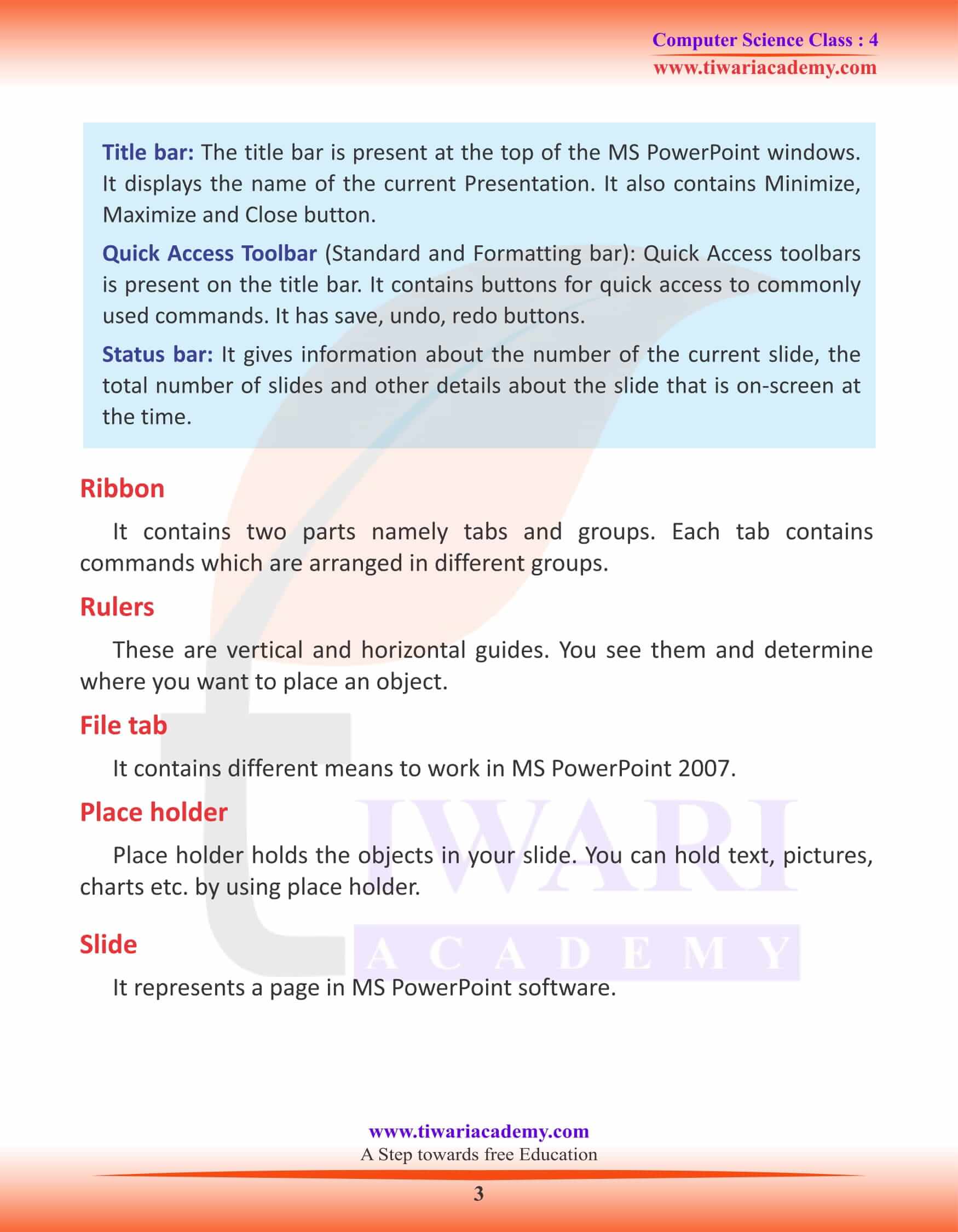 Class 4 Computer Science Chapter 8