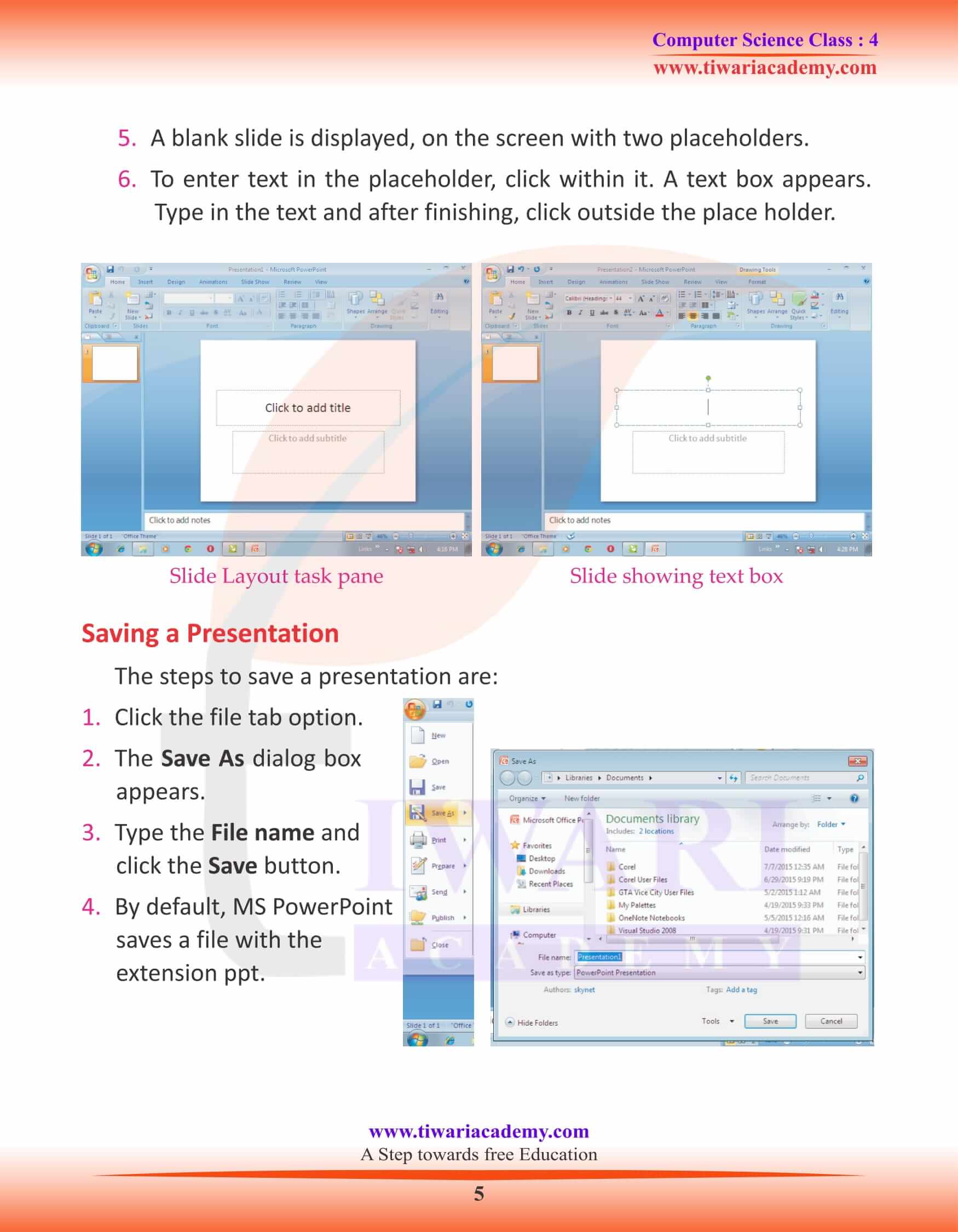 Class 4 Computer Science Chapter 8 Study Material