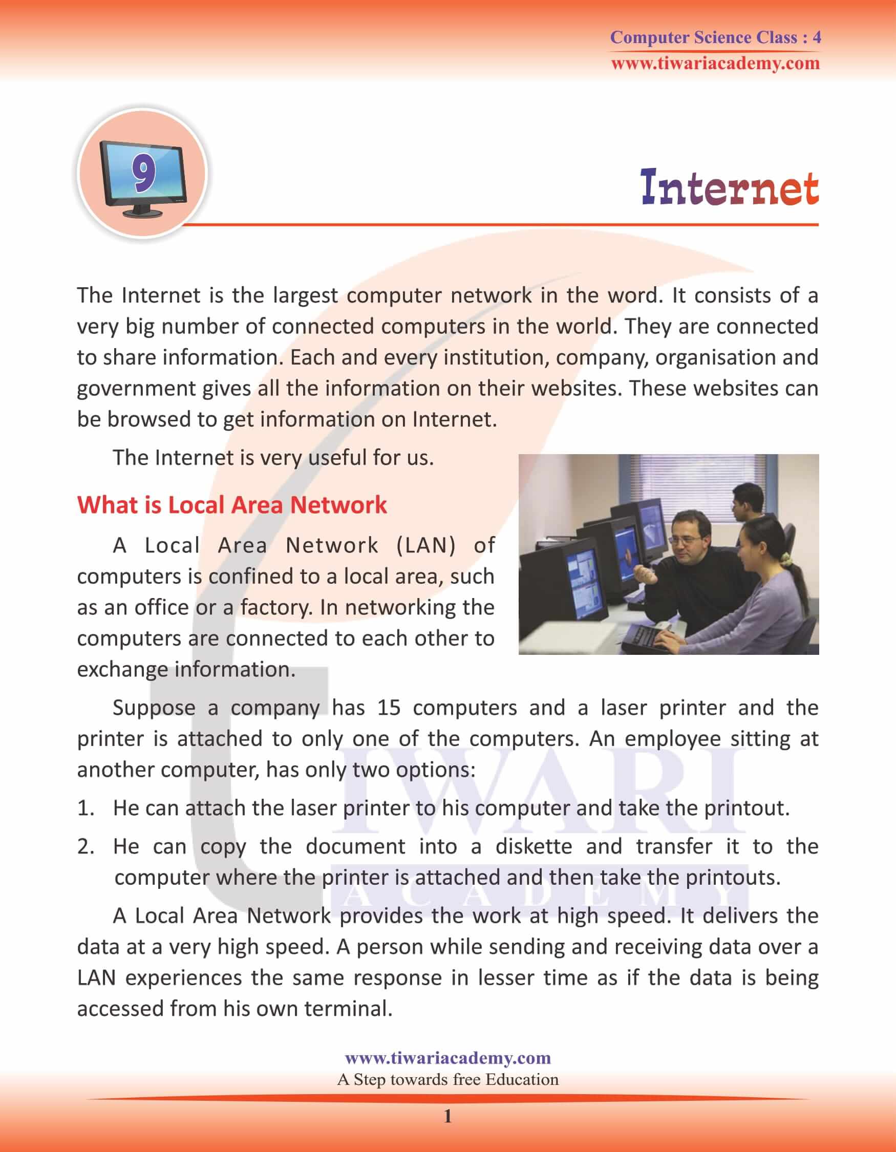 Class 4 Computer Science Chapter 9 Internet