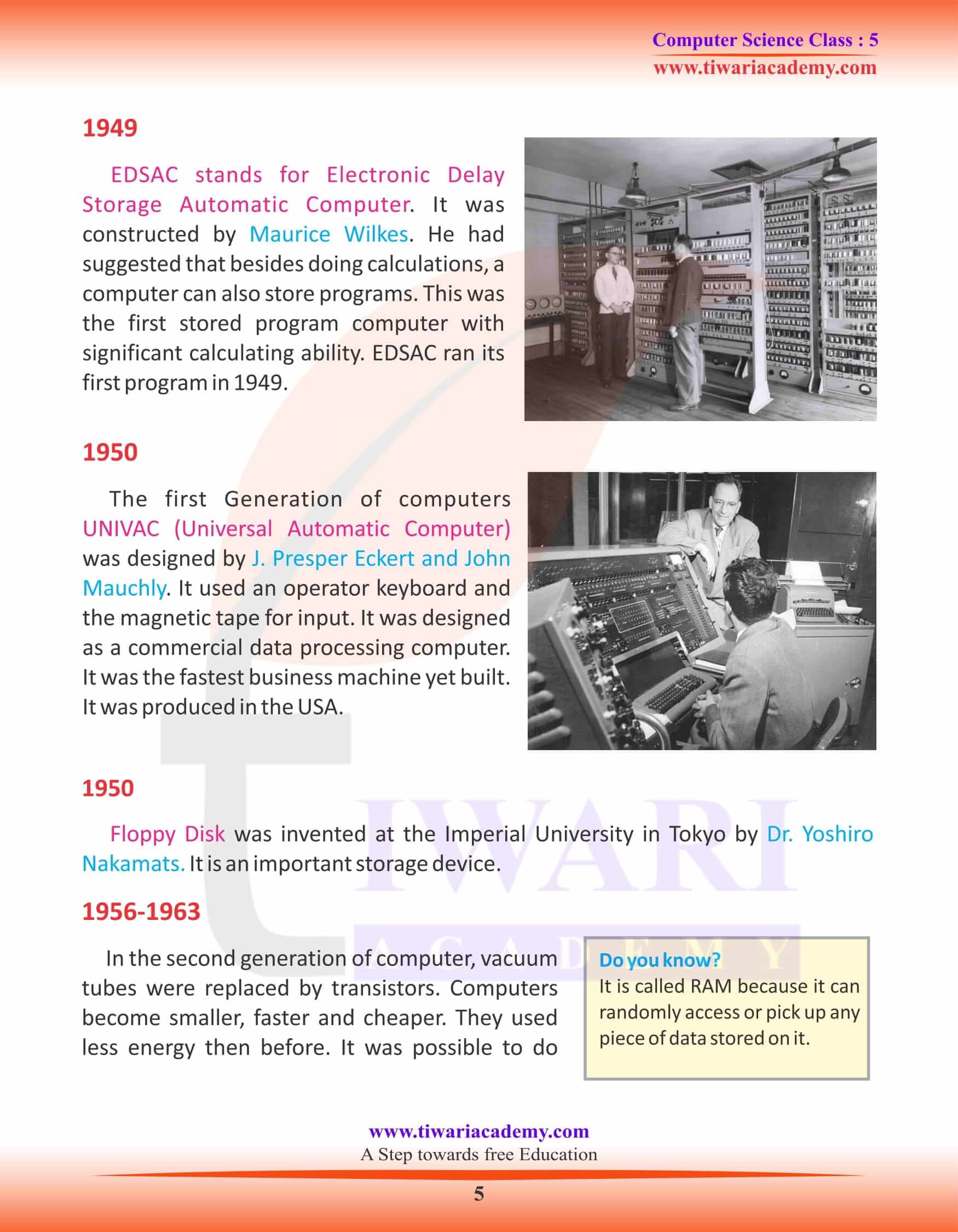 Class 5 Computer Science Chapter 1 Study Material