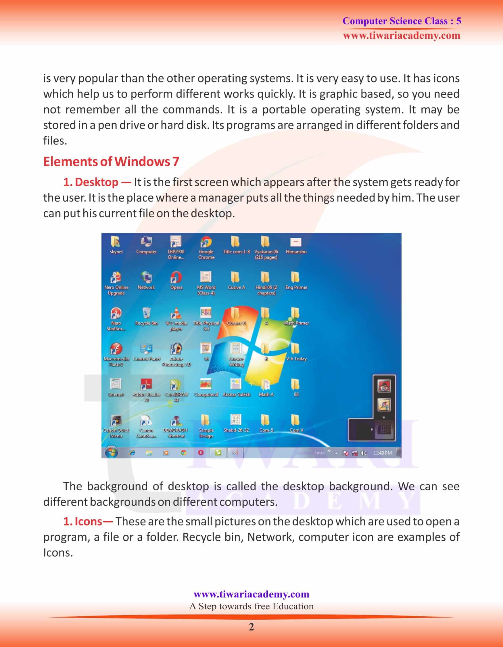 Class 5 Computer Science Chapter 2 MS Windows