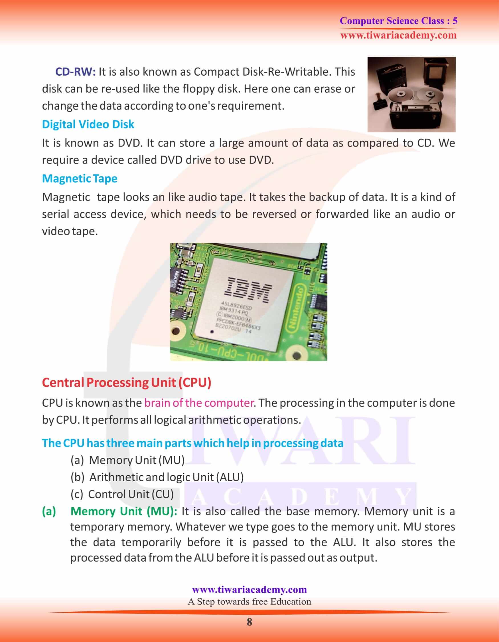 Class 5 Computer Science Chapter 3 Explanation