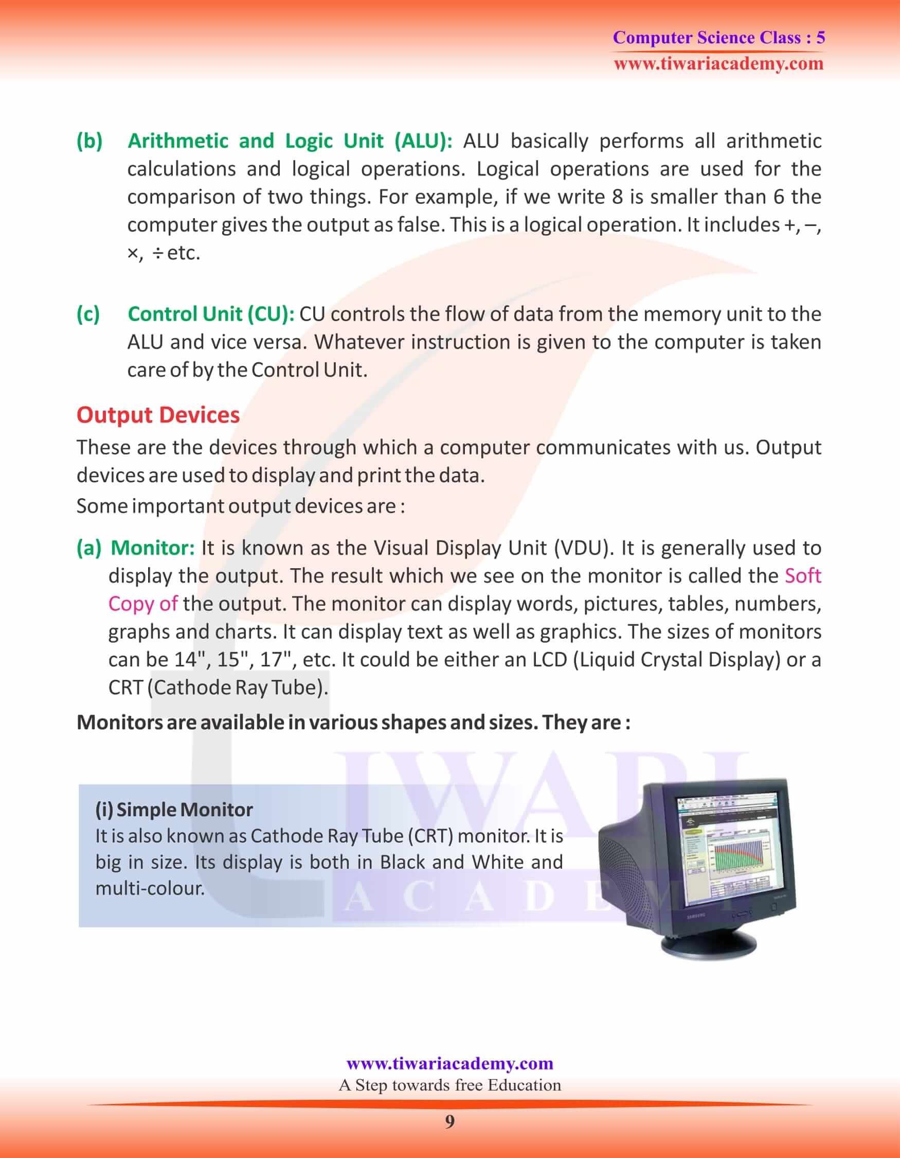 Class 5 Computer Science Chapter 3 Exercises