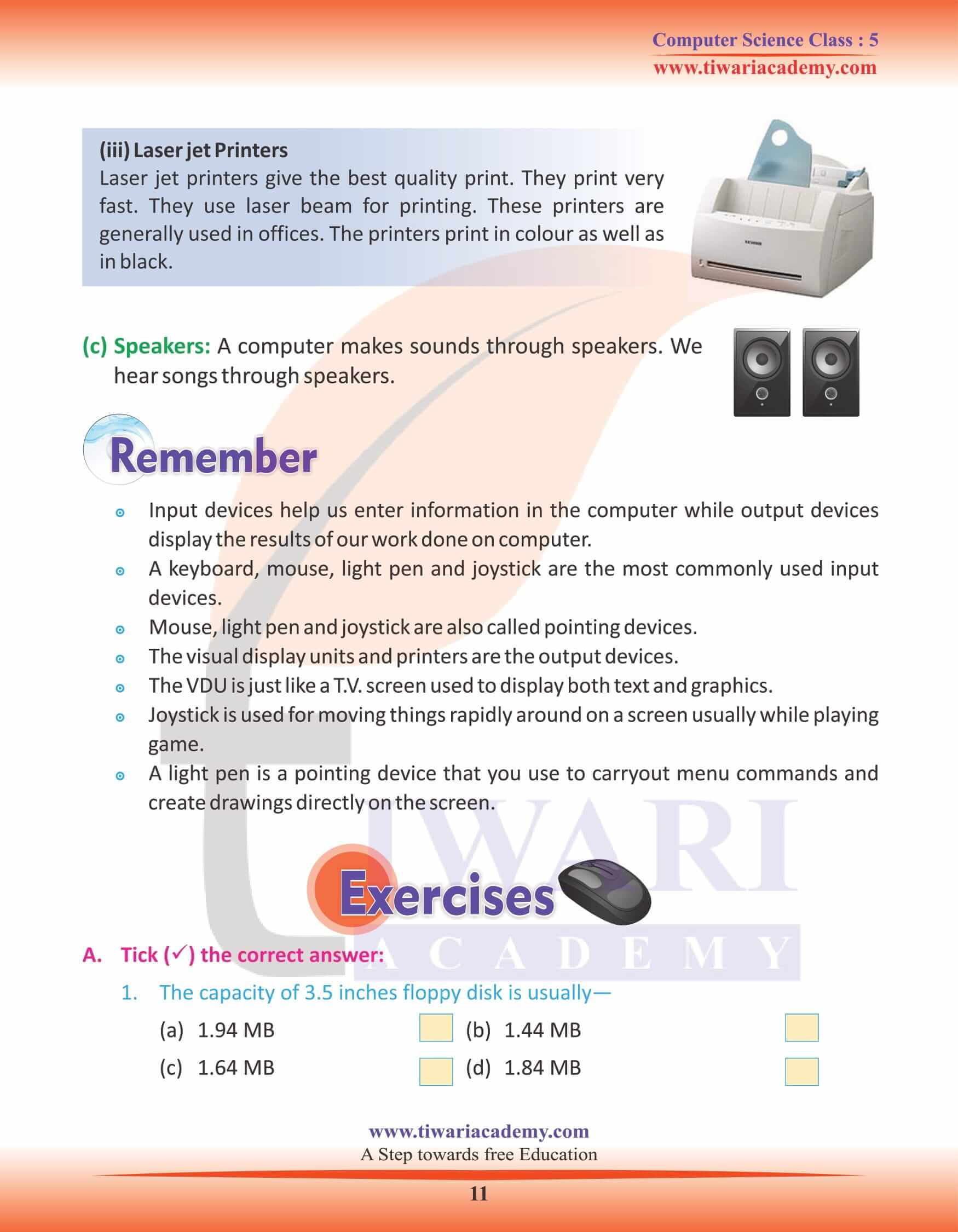 Class 5 Computer Science Chapter 3 Activity