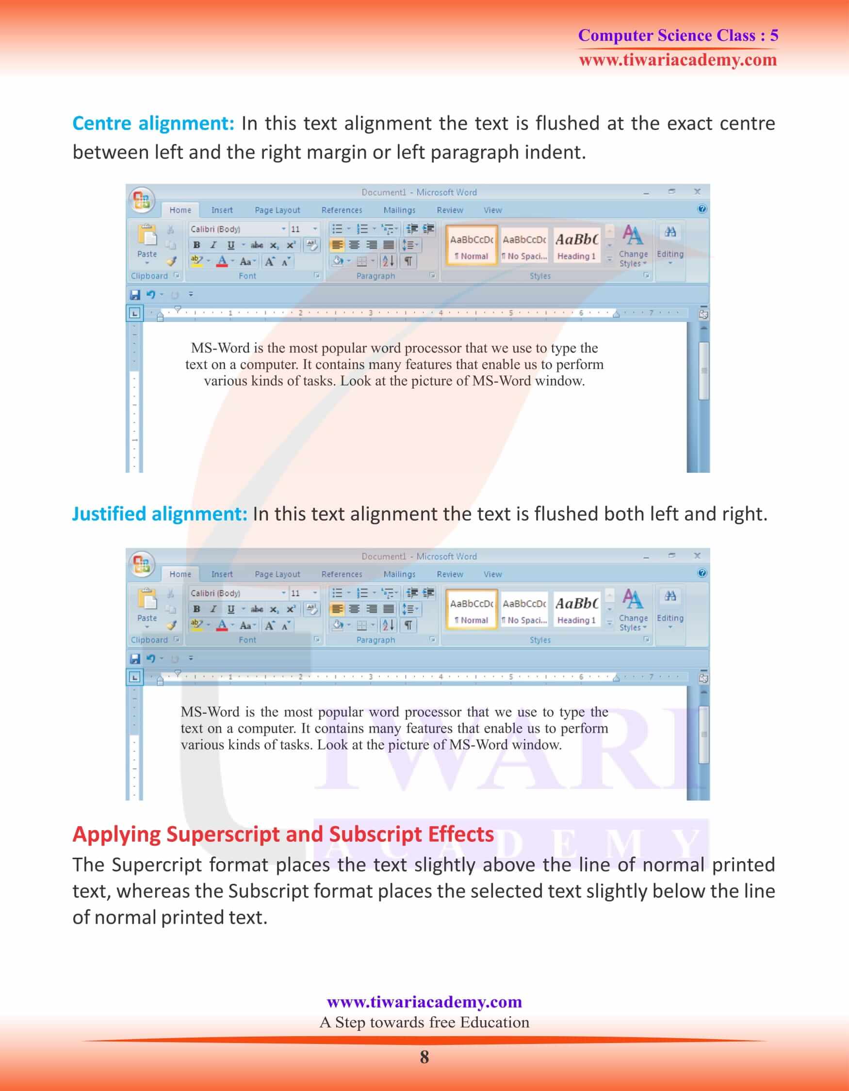 Class 5 Computer Science Chapter 4 Writing Practice