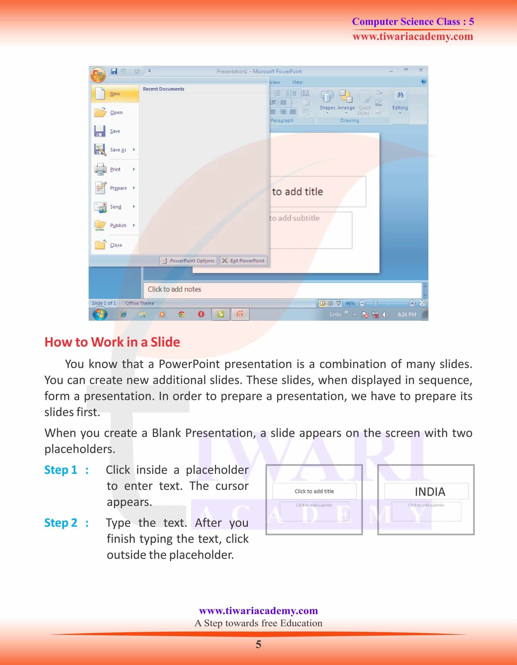 Class 5 Computer Science Chapter 5 Study Material