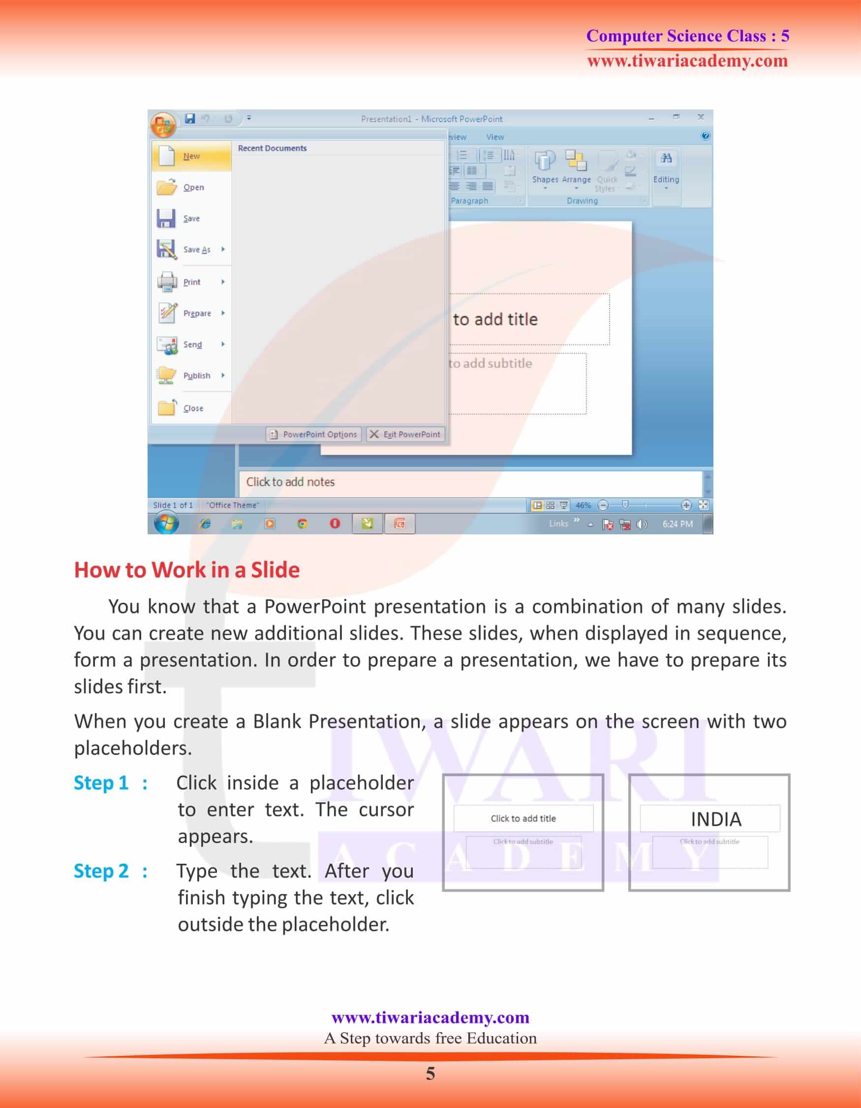 Class 5 Computer Science Chapter 5 Study Material