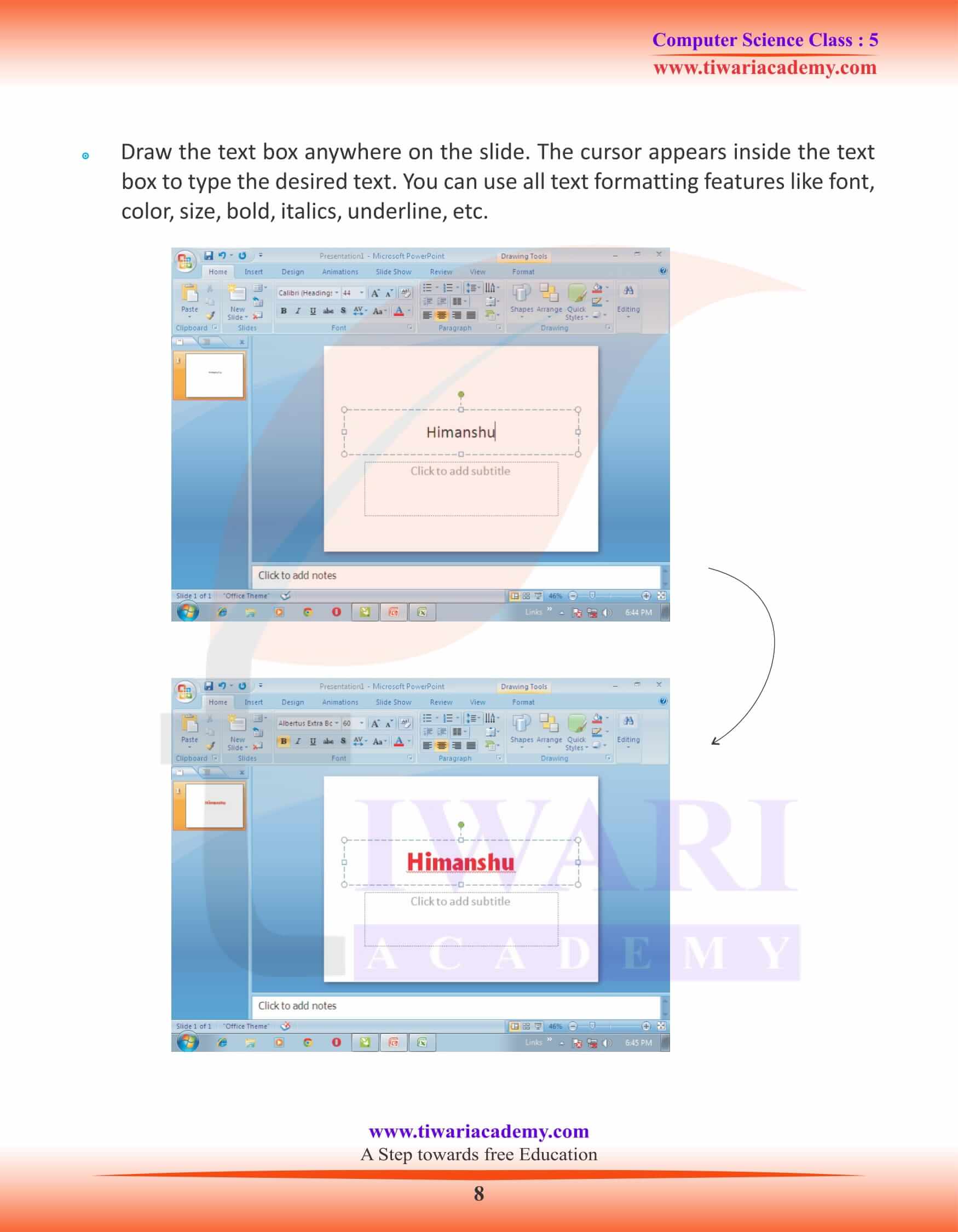 Class 5 Computer Science Chapter 5 Study Book