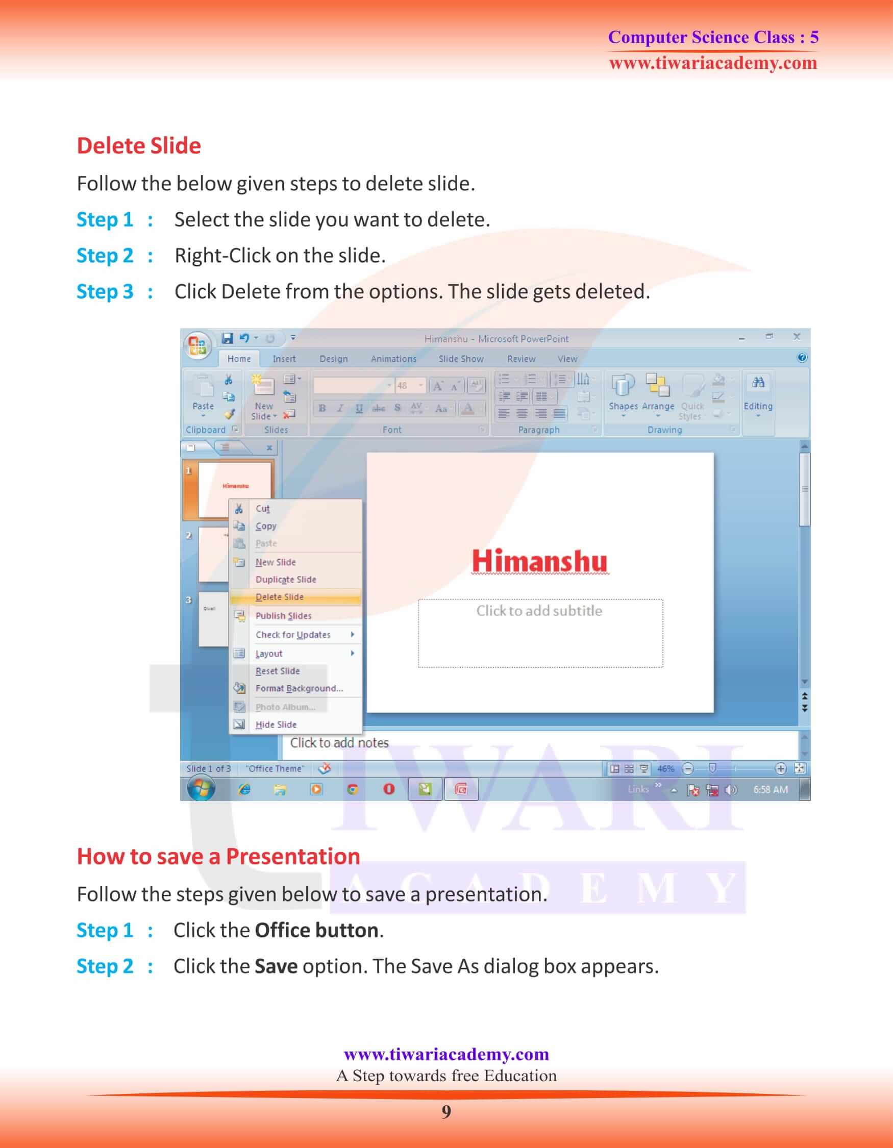 Class 5 Computer Science Chapter 5 Notes study