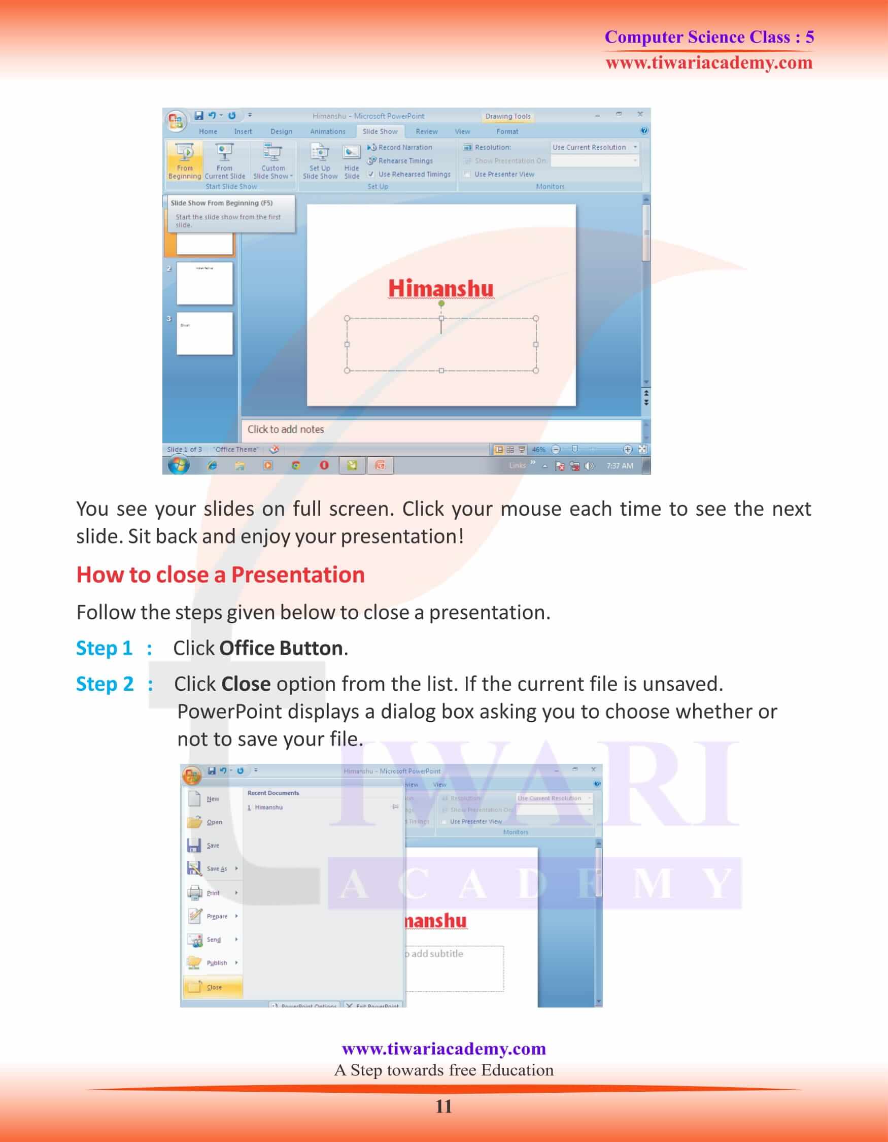 Class 5 Computer Chapter 5 notes