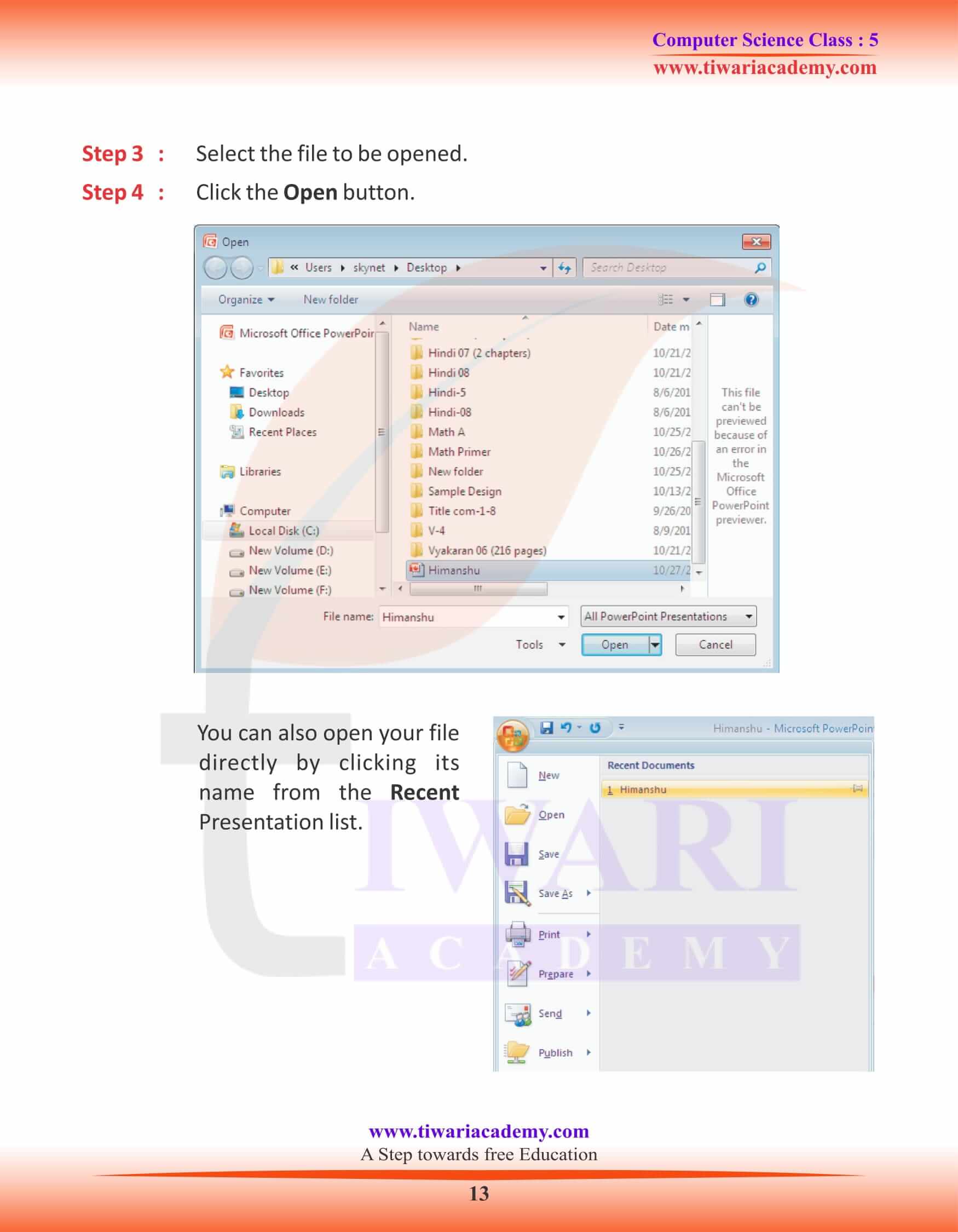 Class 5 Computer Chapter 5 Revision book