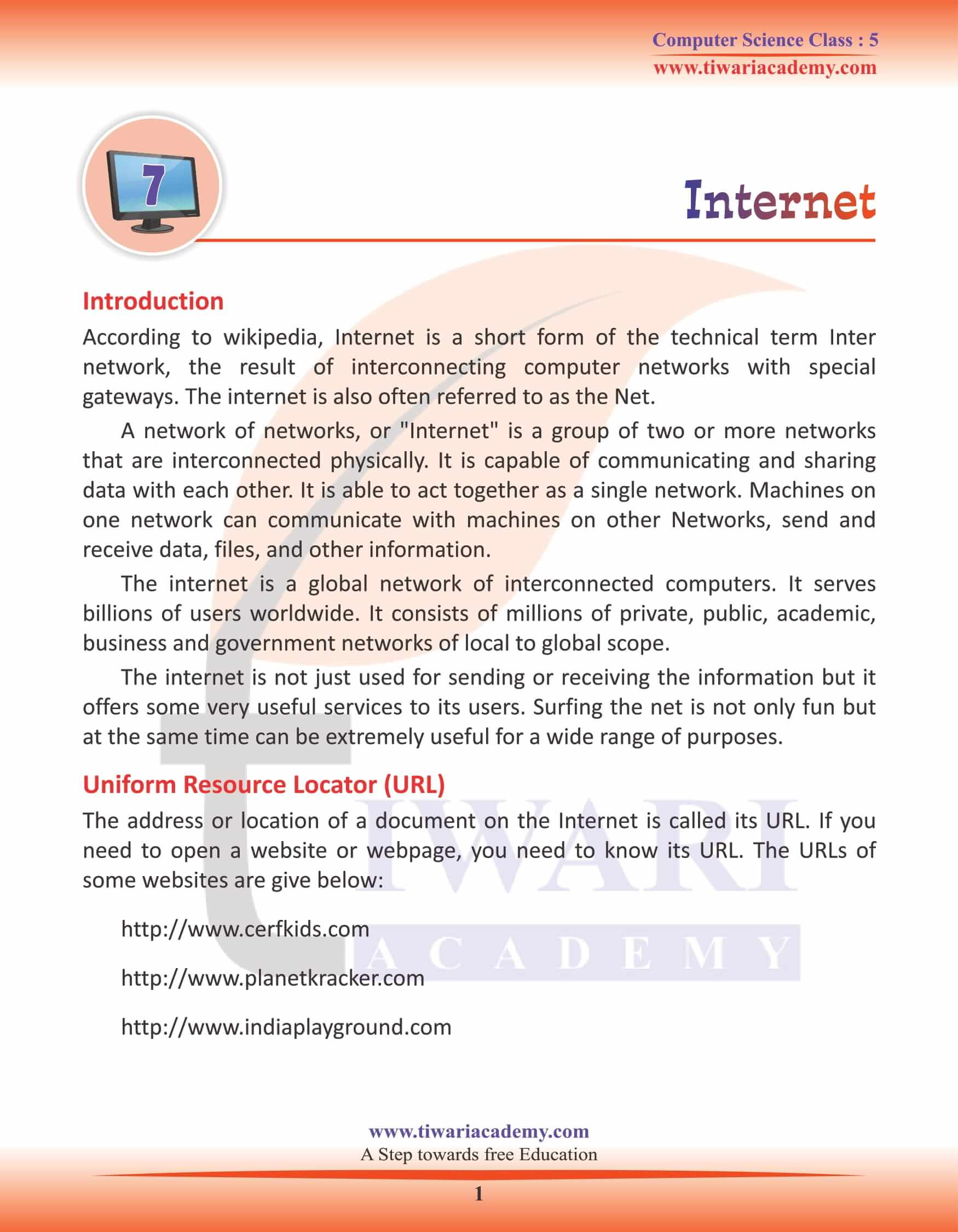 NCERT Solutions for Class 5 Computer Science Chapter 7