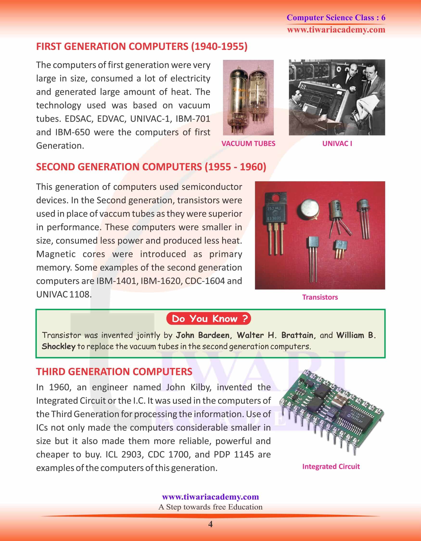 Class 6 Computer Science Chapter 1 Study Material