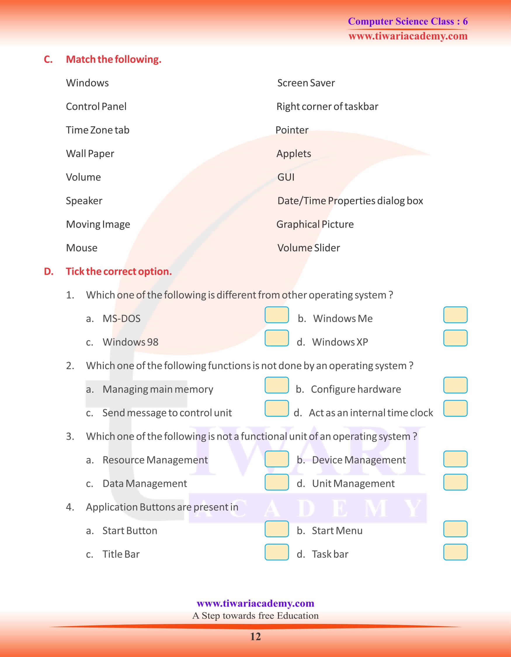 Class 6 Computer Science Chapter 2 Activity