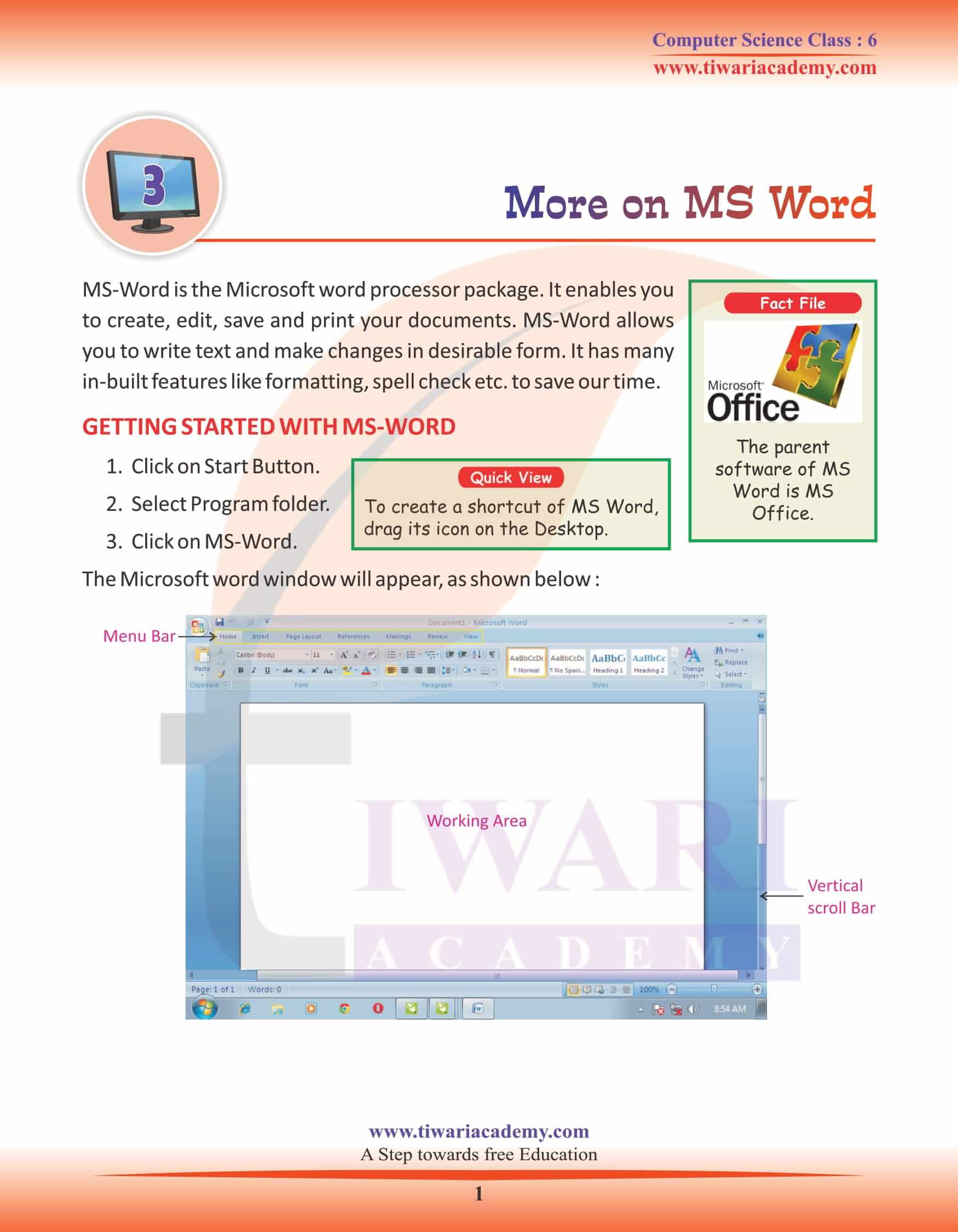 NCERT Solutions for Class 6 Computer Science Chapter 3