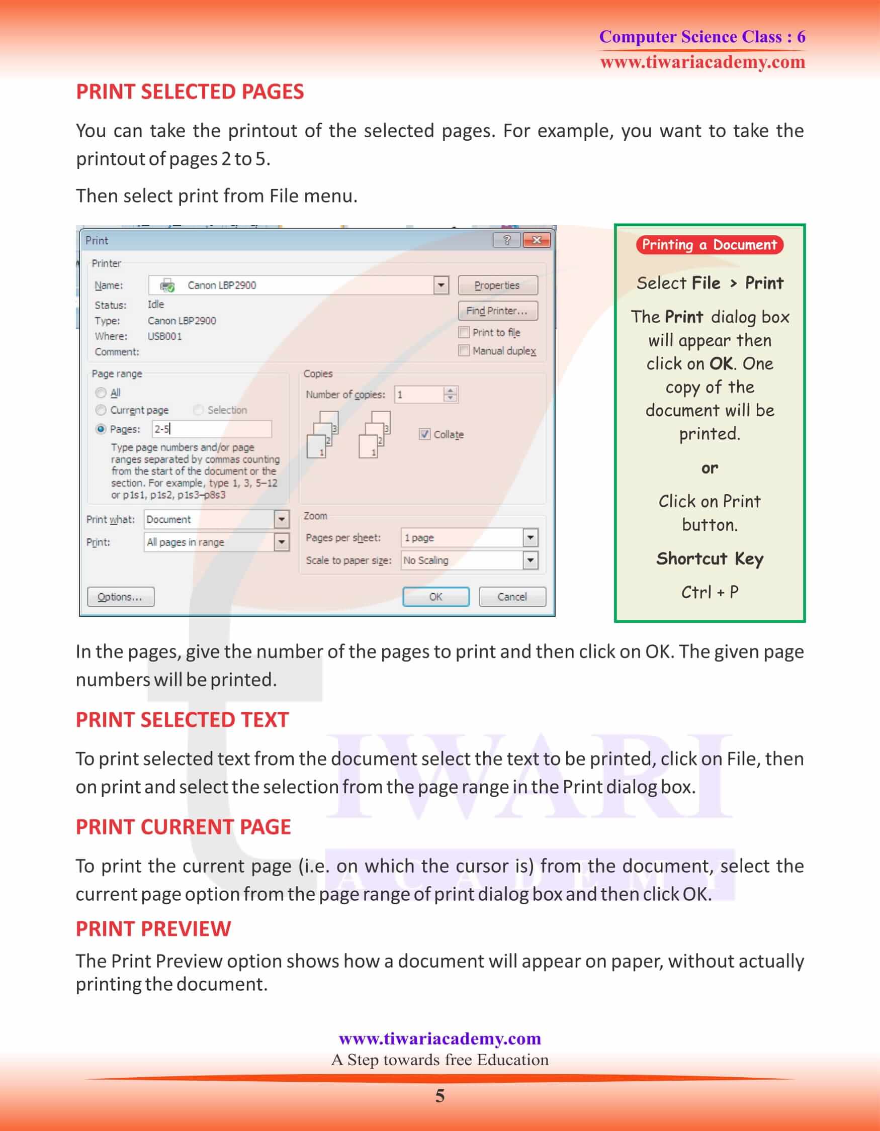 Class 6 Computer Science Chapter 3 Notes