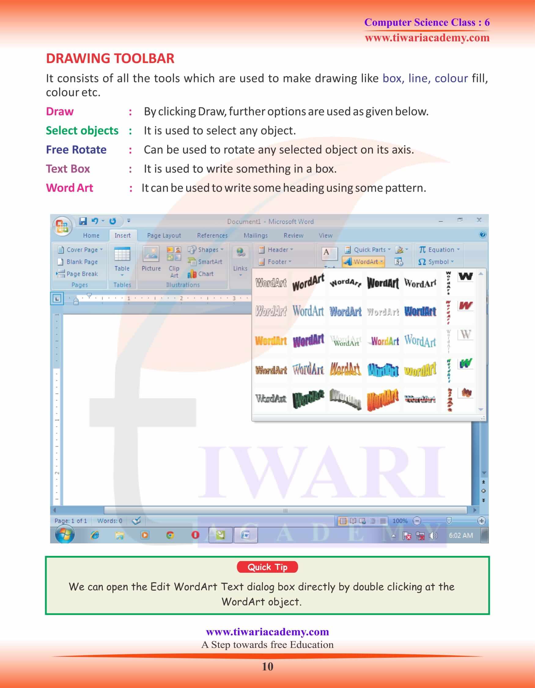 Class 6 Computer Science Chapter 3 Worksheet