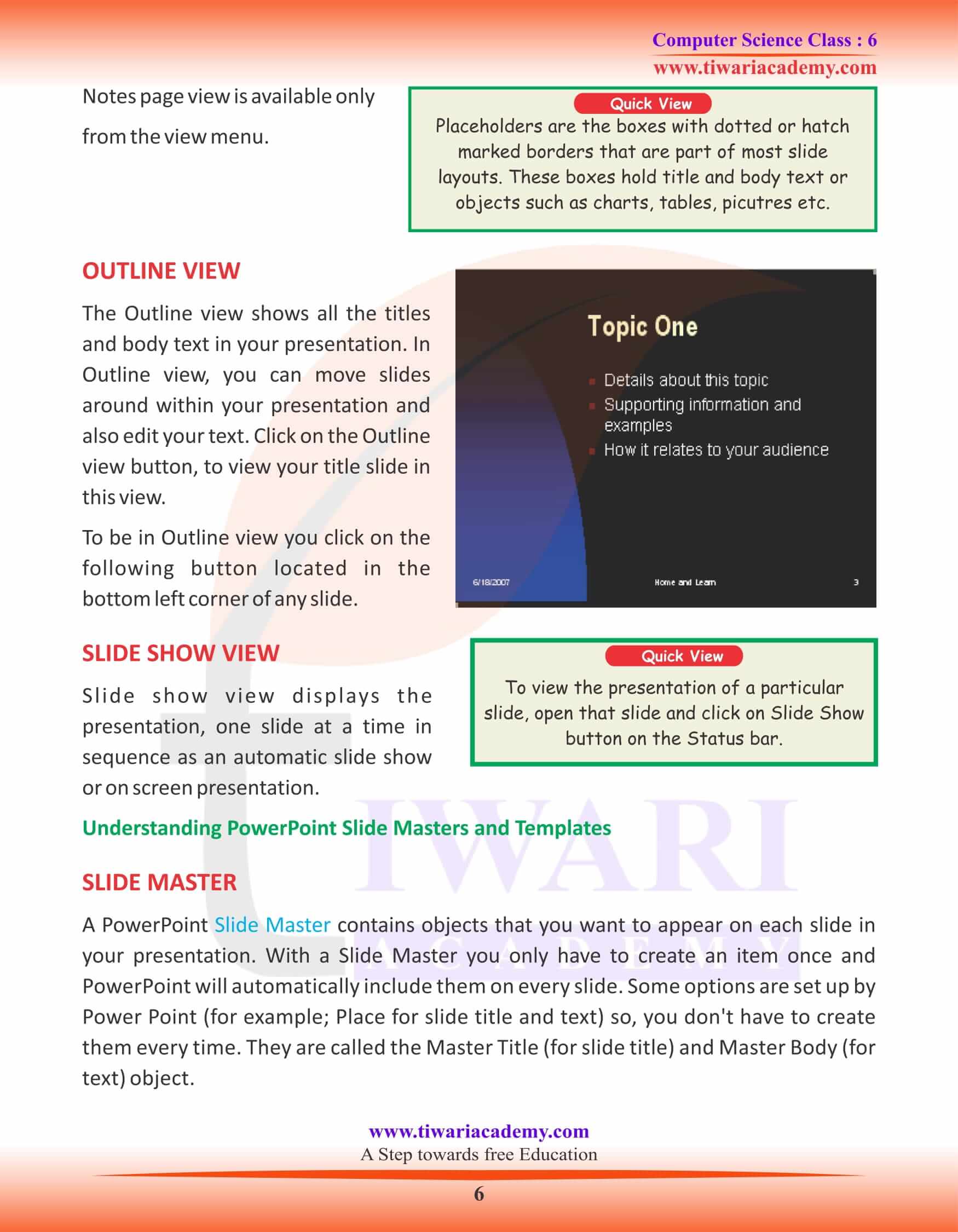 Class 6 Computer Science Chapter 5 Revision Book