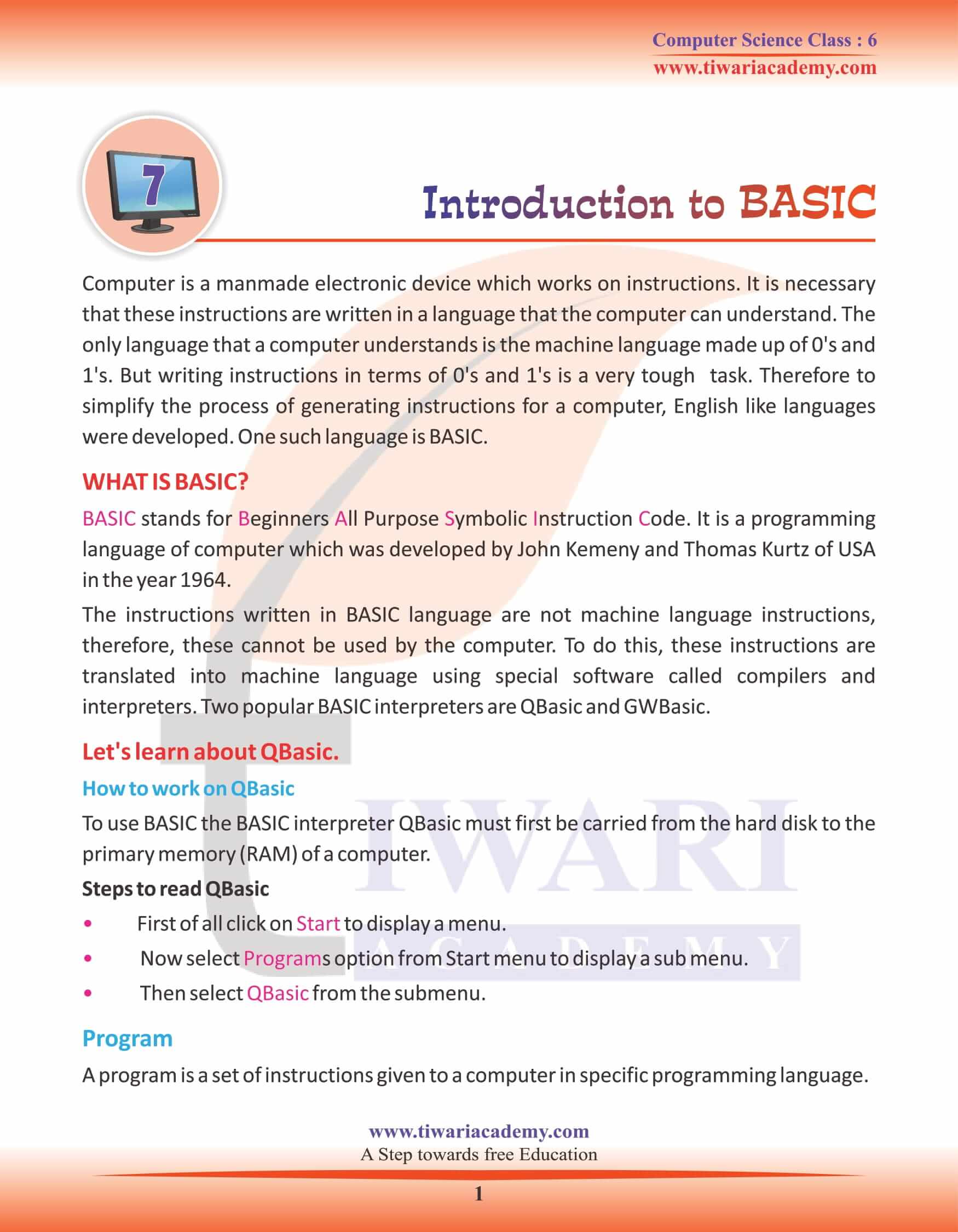 NCERT Solutions for Class 6 Computer Science Chapter 7