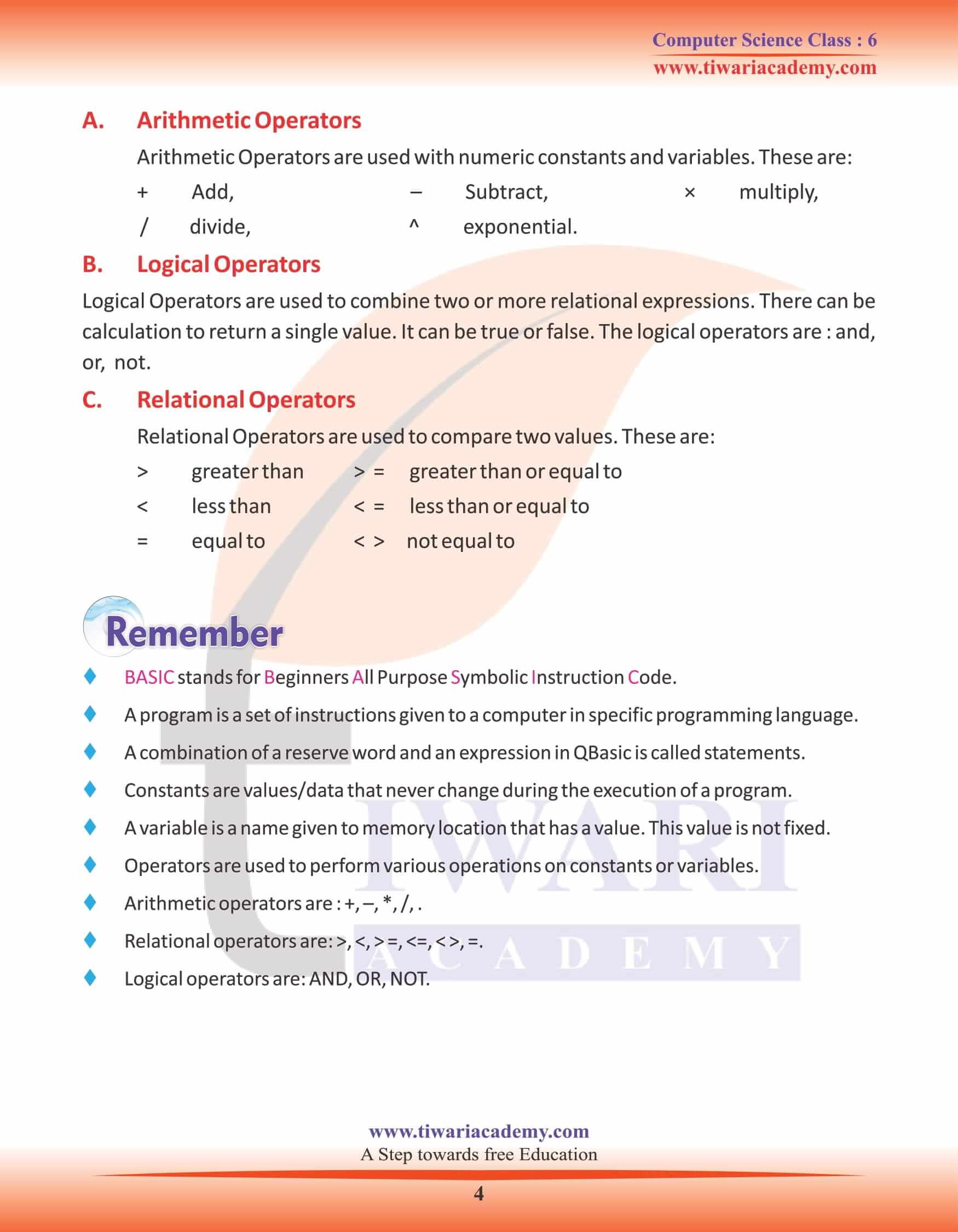 Class 6 Computer Science Chapter 7