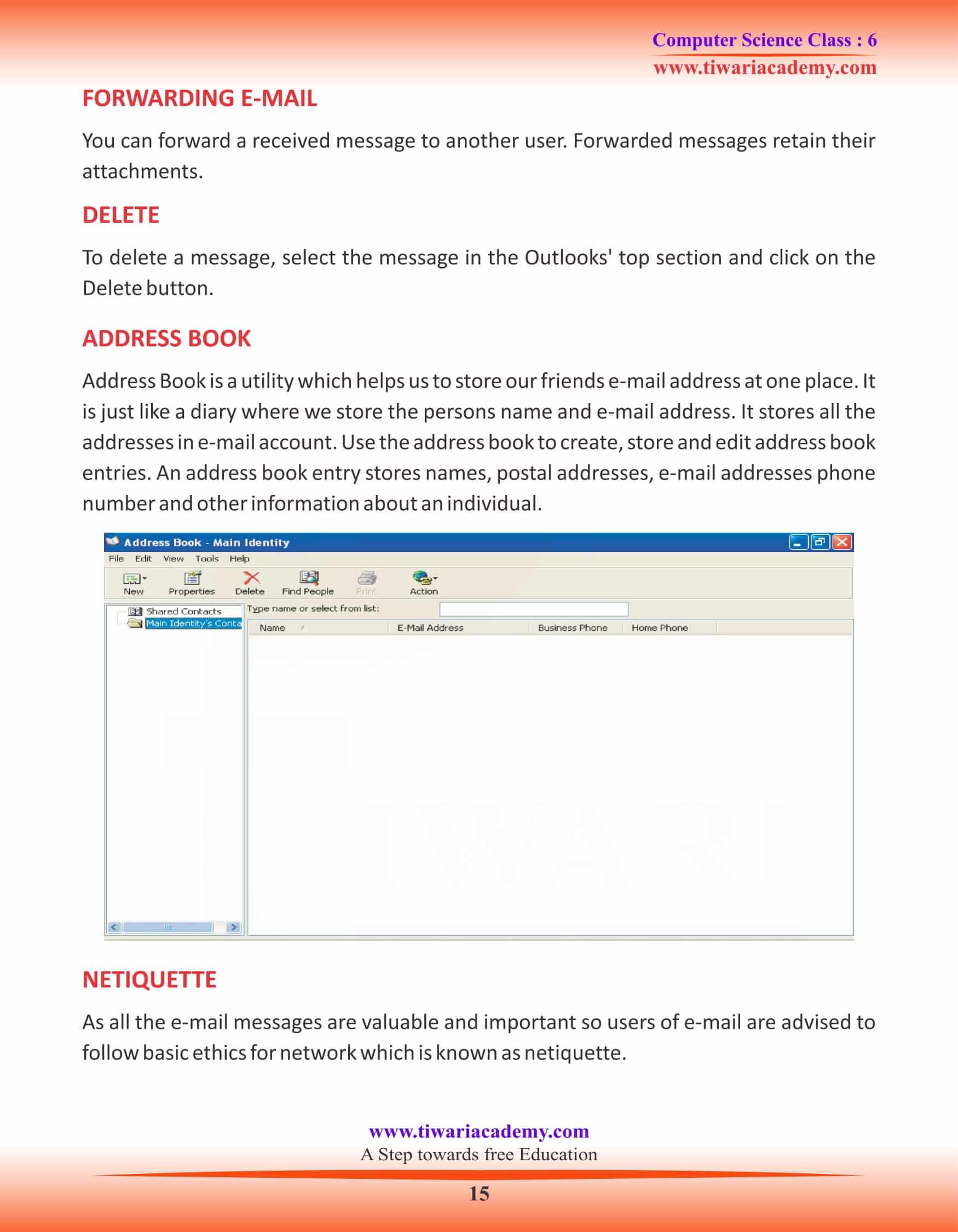 Class 6 Computer Science Chapter 9 Activity