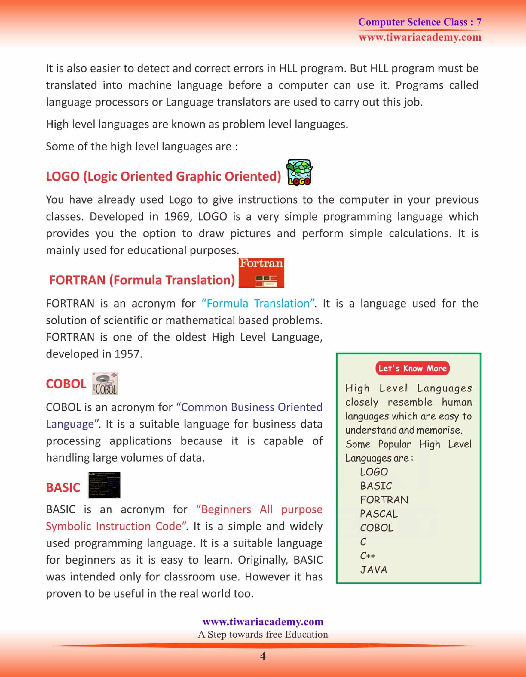 Class 7 Computer Science Chapter 1