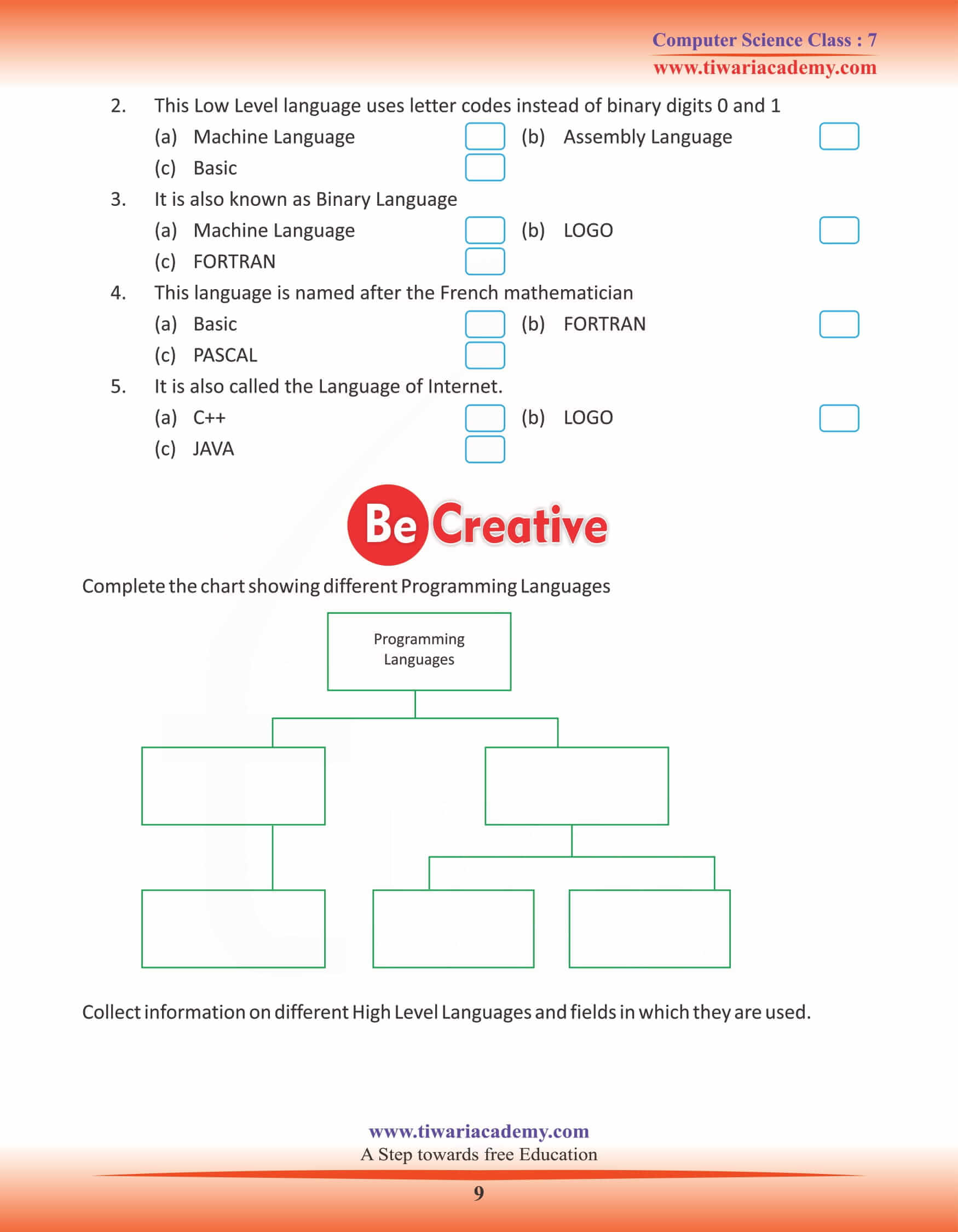 Class 7 Computer Science Chapter 1 Worksheet