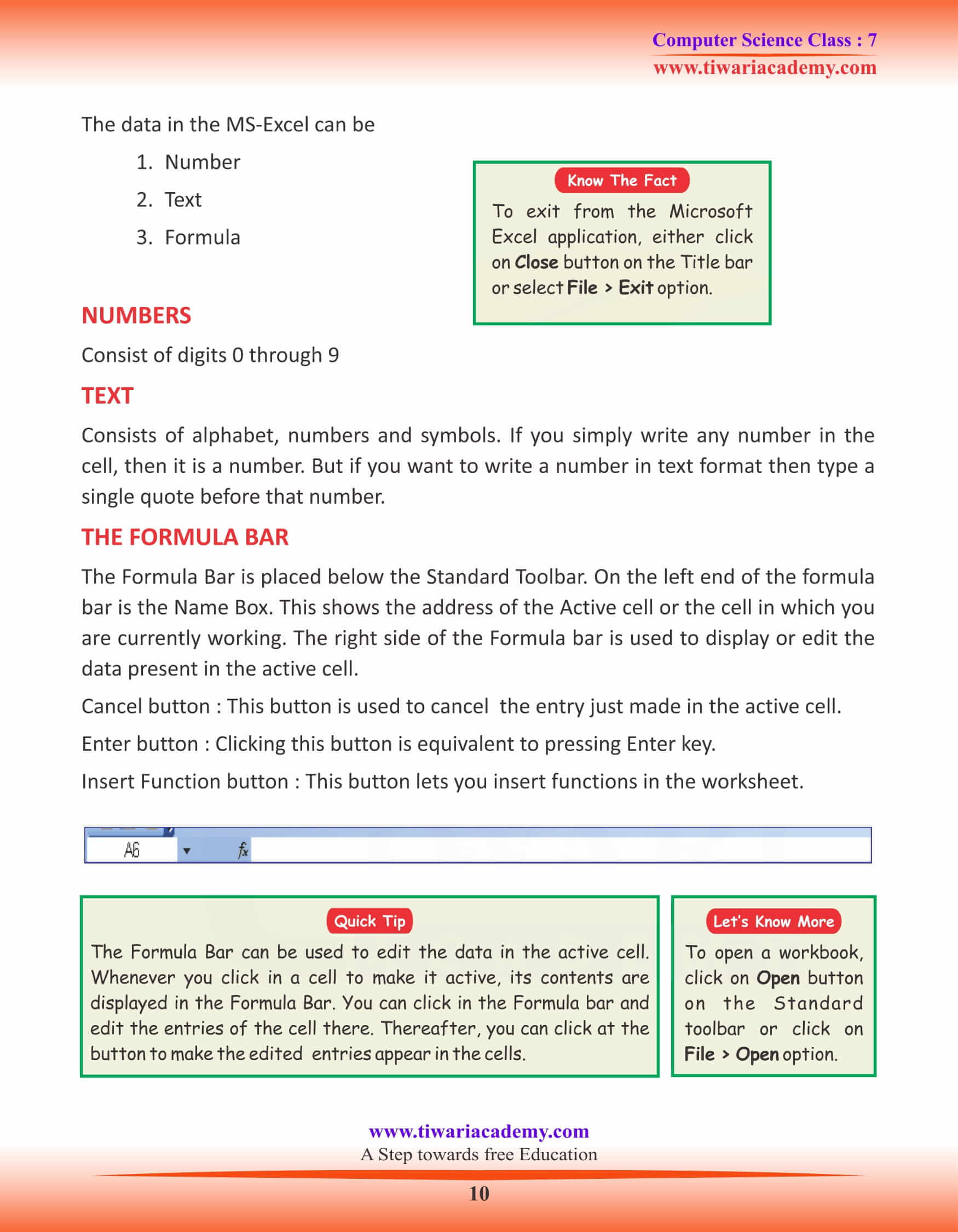 Class 7 Computer Science Chapter 4 Class 7 Computer Science Chapter 4 Excel