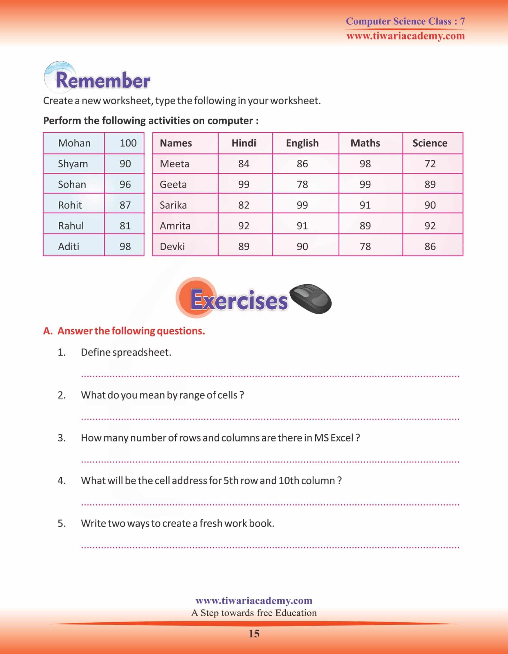 Class 7 Computer Science Chapter 4 revision