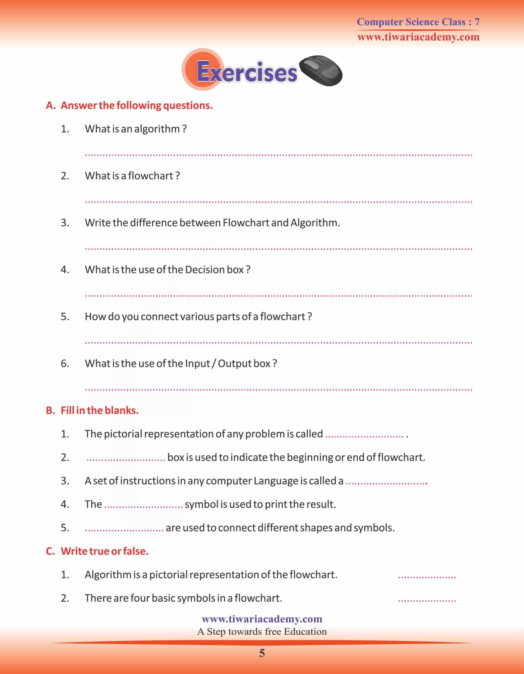 Class 7 Computer Science Chapter 6 Question Answers