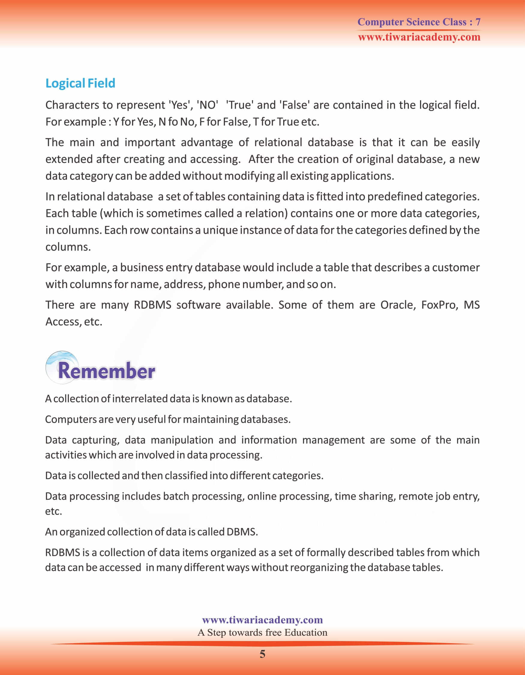 Class 7 Computer Science Chapter 7 Study Material