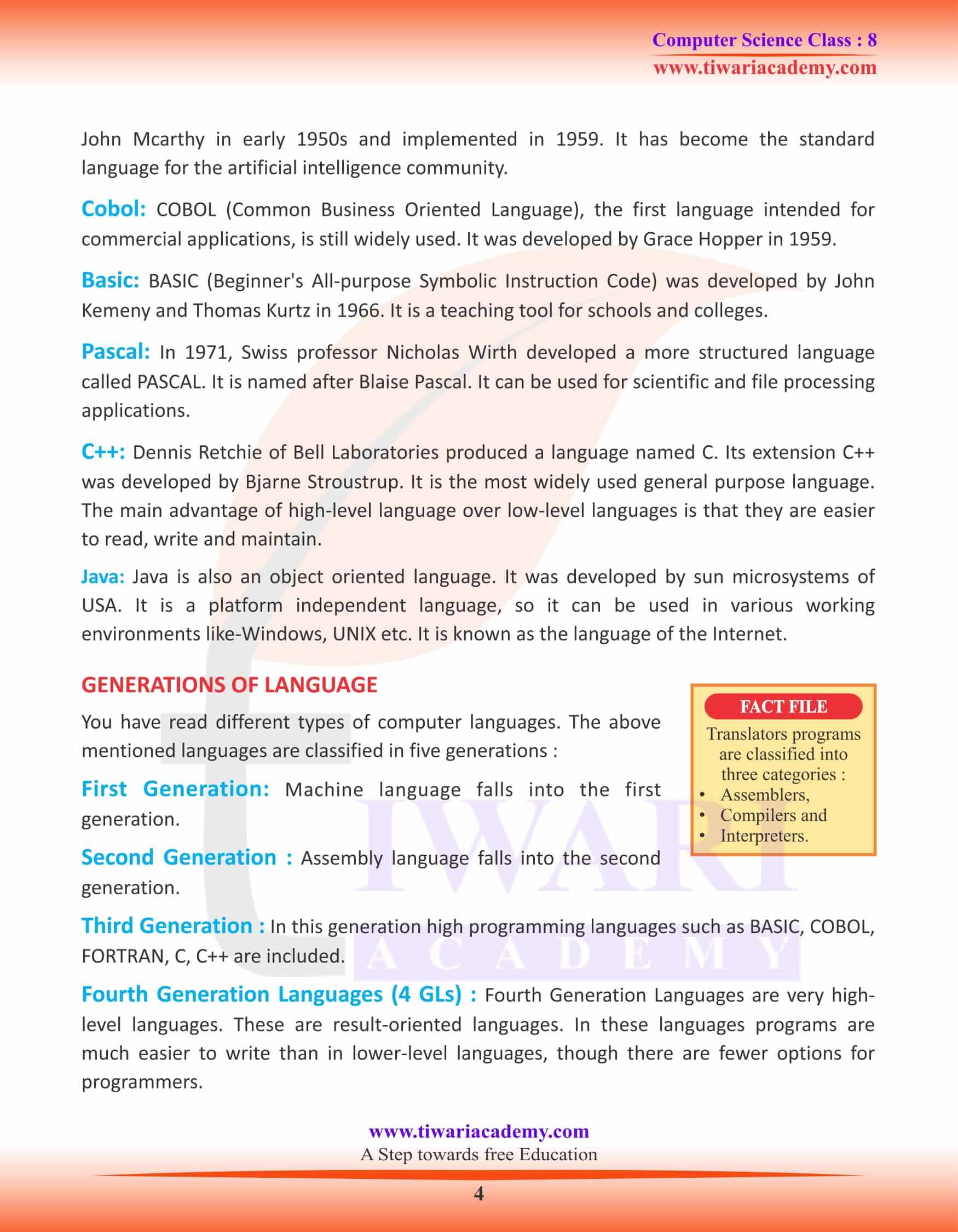 Class 8 Computer Science Chapter 1