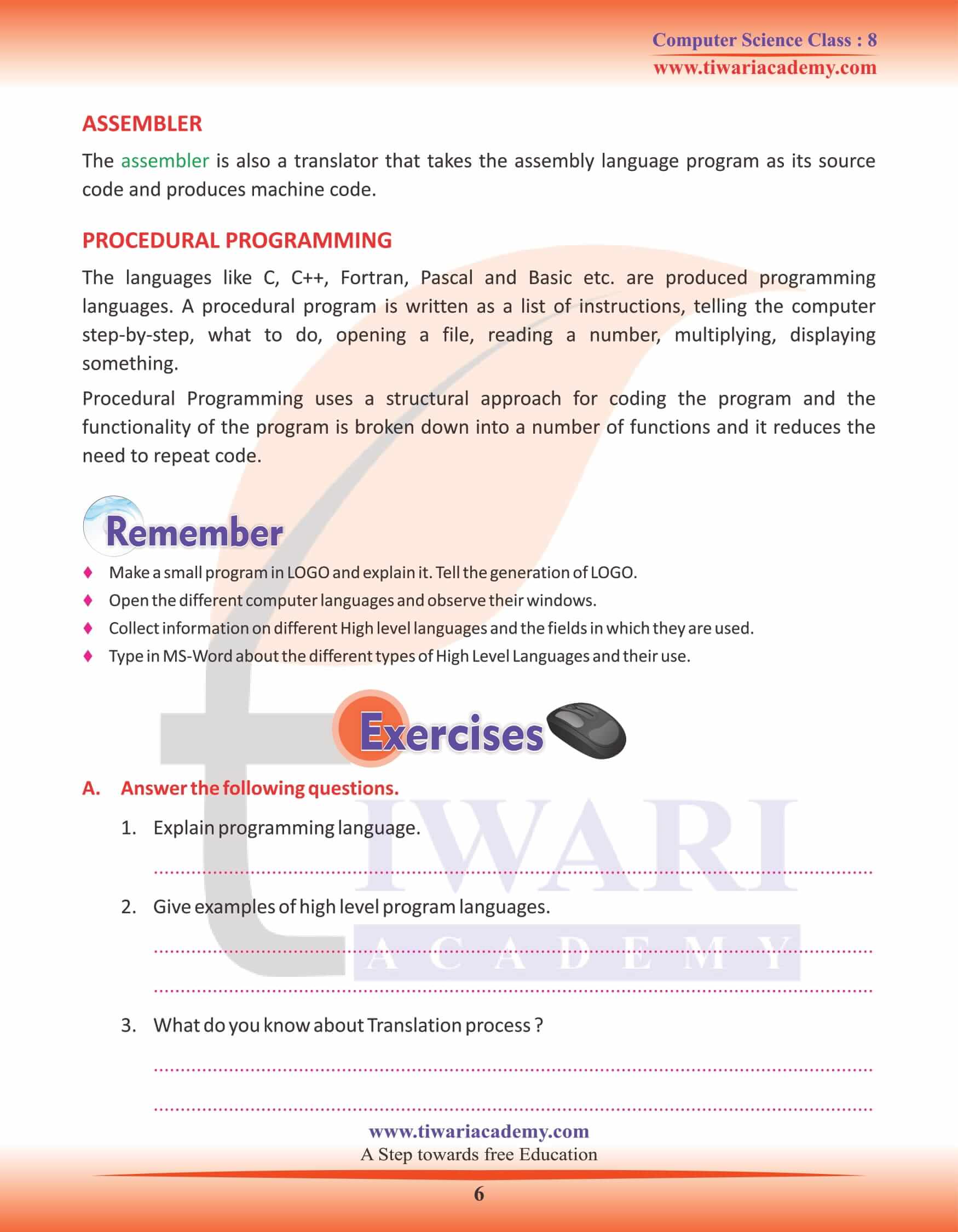 Class 8 Computer Science Chapter 1 Notes