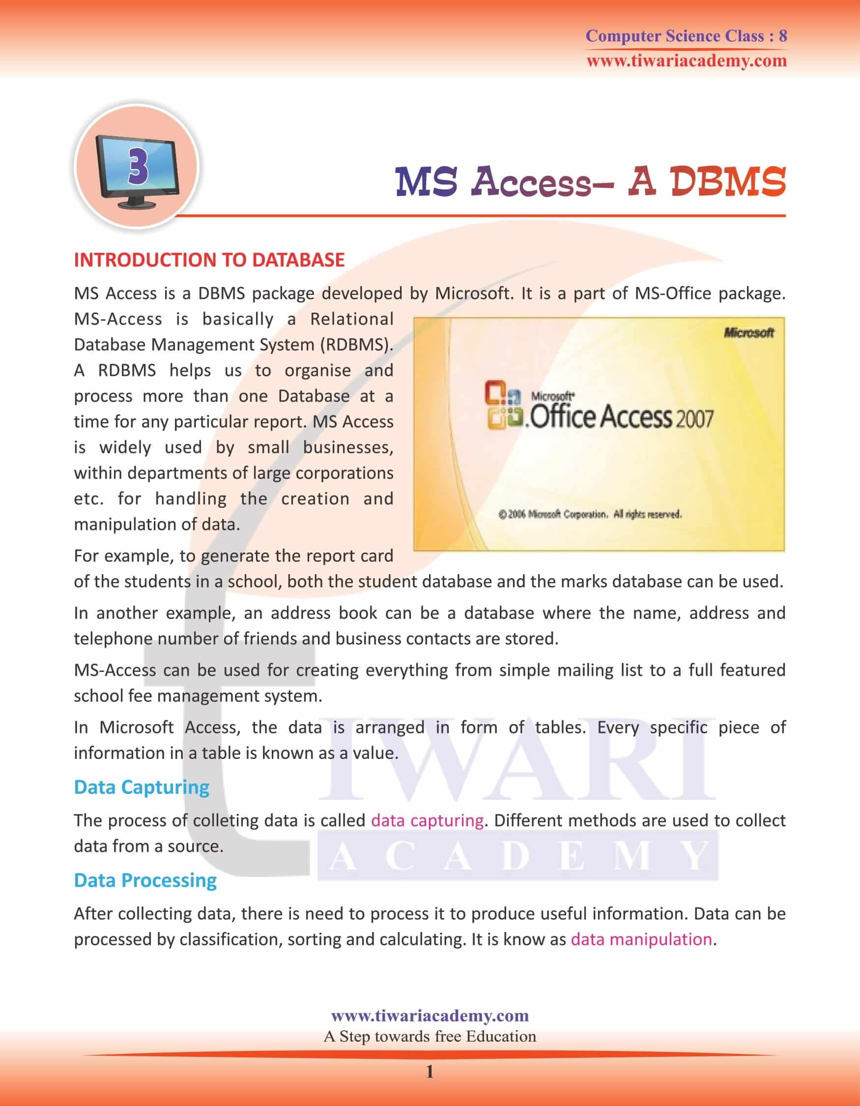 NCERT Solutions for Class 8 Computer Science Chapter 3
