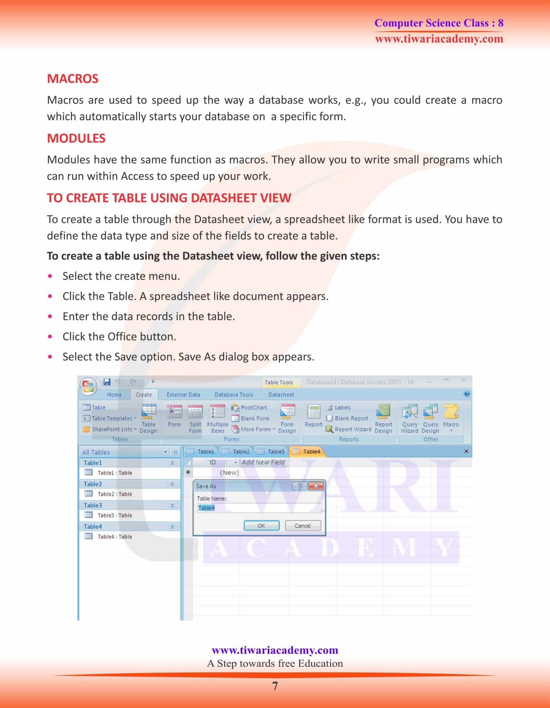 Class 8 Computer Science Chapter 3 Notes