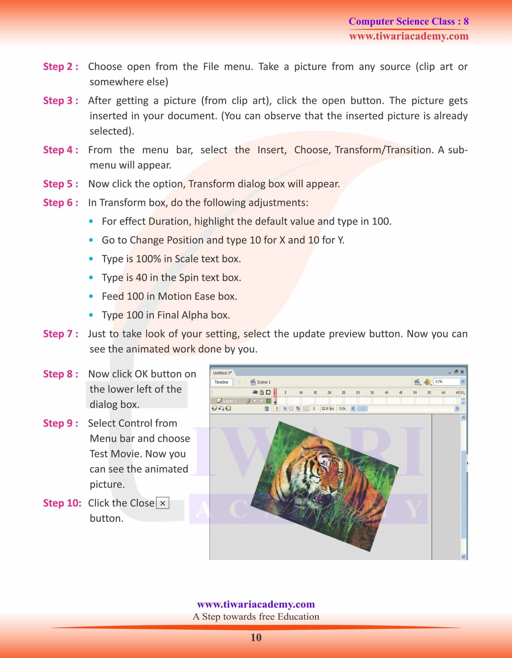 Class 8 Computer Science Chapter 5 Contents